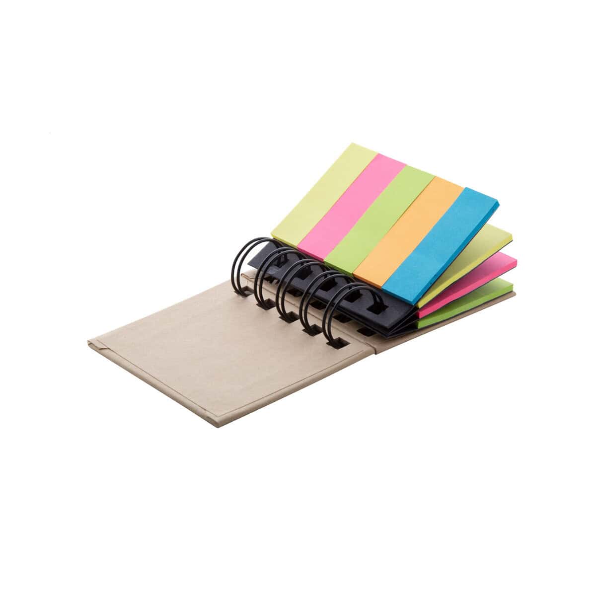 Notatniki z logo – limon notatnik z karteczkami samoprzylepnymi AP741844__D Kolorowe karteczki samoprzylepne na spiralowanym notesie, gadżet biurowy do organizacji.