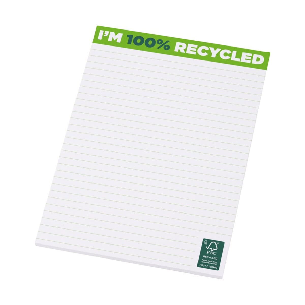Notesnik z nadrukiem "I'm 100% recycled" ekologiczny, z certyfikatem FSC, idealny do promowania ekologii.