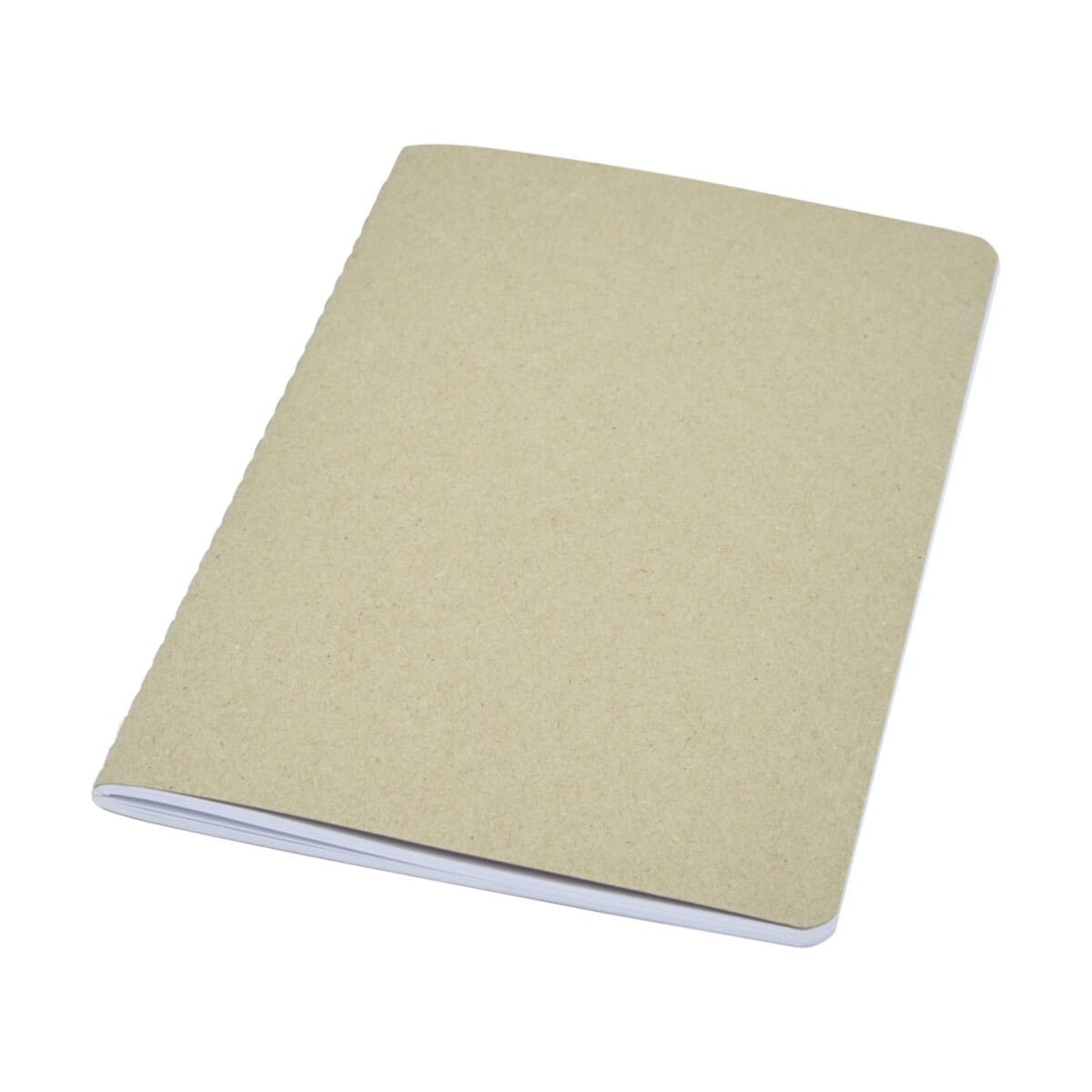 Notes: The image shows a beige notebook with a plain cover.