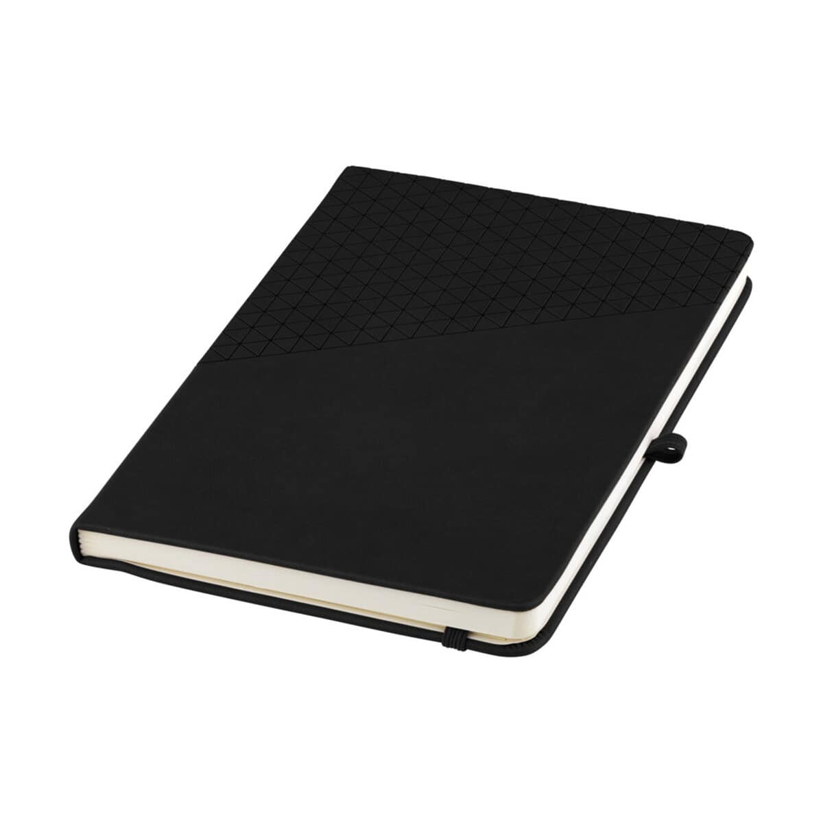 Notatniki z logo – notes a5 theta 10688100 Czarny notes z elegancką okładką, idealny na prezent i do codziennego użytku.