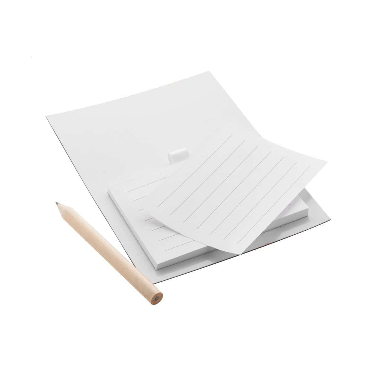 Notatniki z logo – pecfri magnetyczny notatnik AP741511-01__A 1. Długopis i notes reklamowy z kartkami do notatek i promocji.