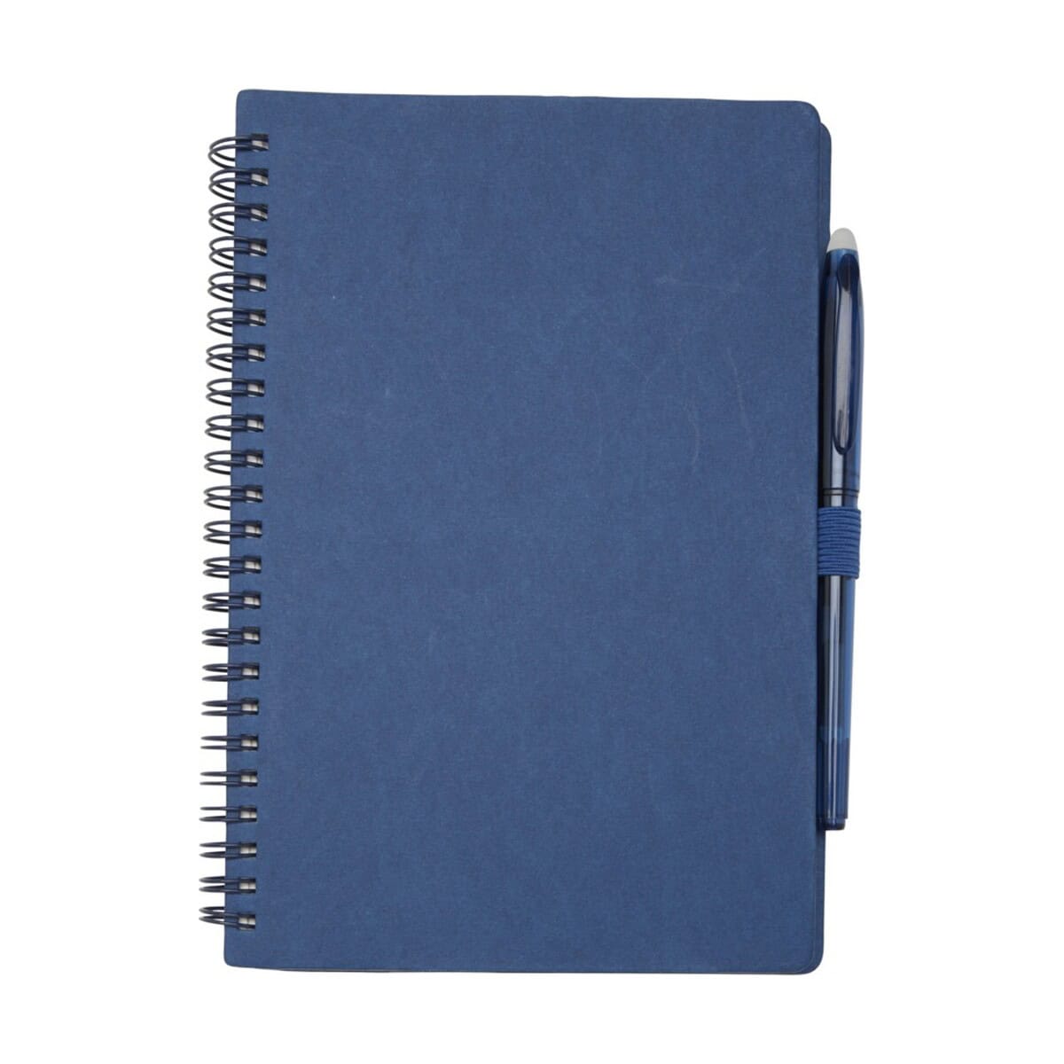 Notatniki z logo – slate zestaw składający się z notatnika wielokrotnego użytku z miękką okładką i długopisu 10798655_f1 Notesz z niebieską okładką i długopisem, idealna do biura i szkoły.