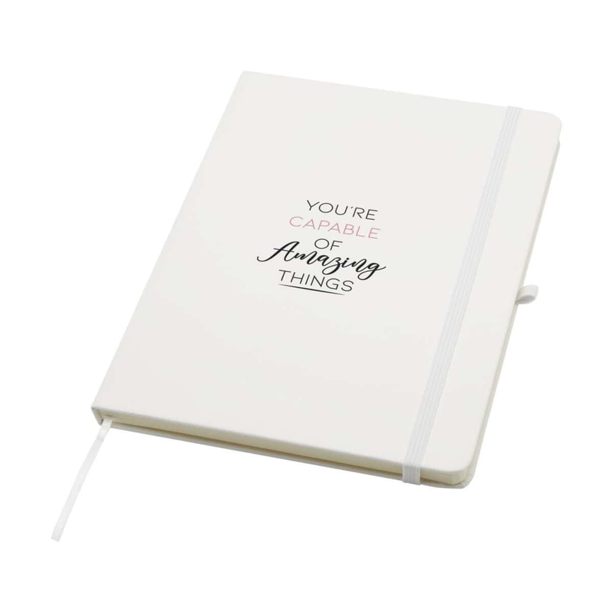 Notatniki z logo – spectrum plus notatnik a5 w twardej okładce 10796201_pp_y1 Notesz z motywującym napisem, jednolity design, elegancki gadżet biurowy, idealny prezent, personalizowany, z elastyczną opaską.