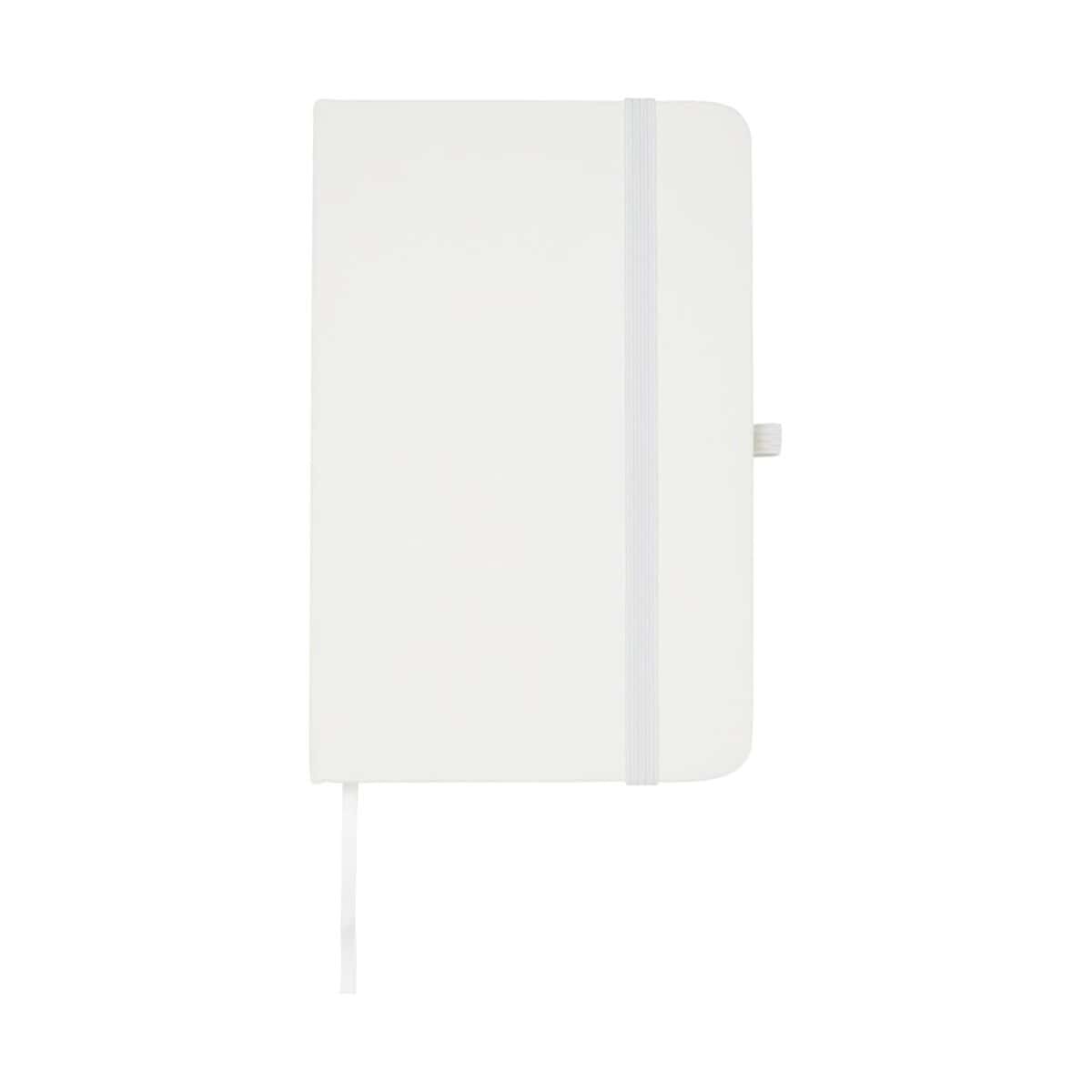 Notatniki z logo – spectrum plus notatnik a6 w twardej okładce 10796301_f1 Notebook z gumką w kolorze białym, idealny na notes czy planer.