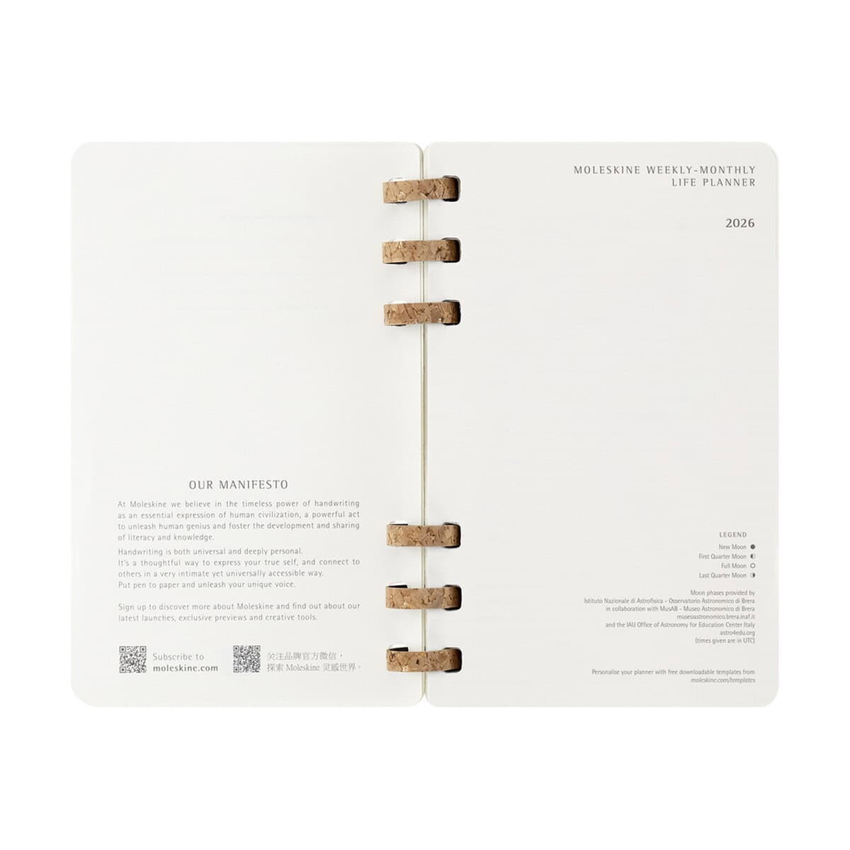 Notatniki z logo – spiralny kalendarz moleskine VM790.2026-03_INS02 Notes: The image appears to be a minimalist planner or notebook, likely a promotional or branded gift item from gadzety.pl for custom corporate or personal branding. With keywords like