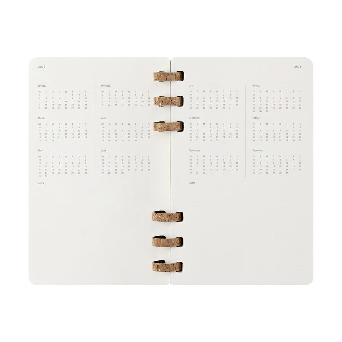 Notatniki z logo – spiralny kalendarz moleskine VM790.2026-03_INS04 Noteslugi z naturalnego drewna do planowania i organizacji.
