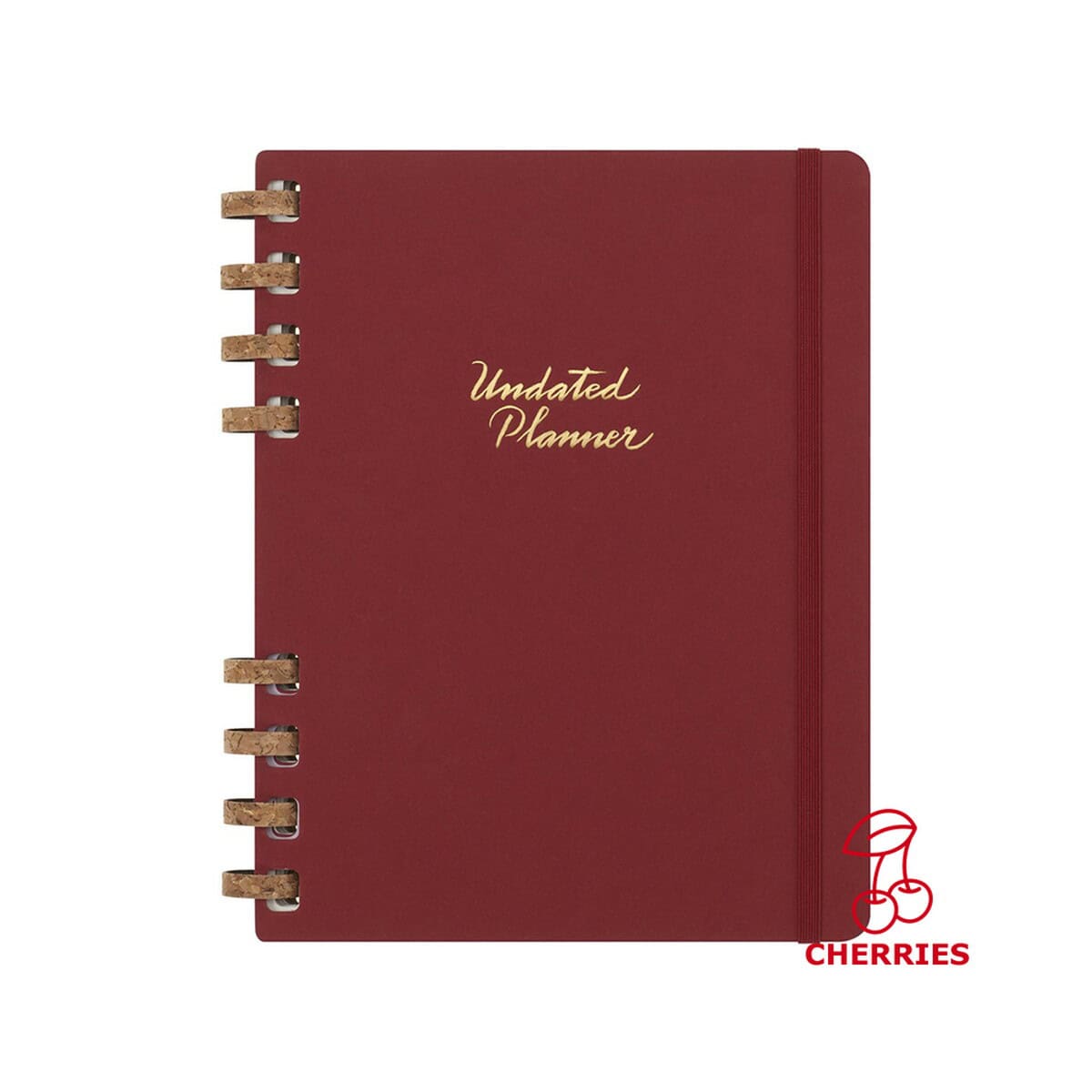 Notatniki z logo – spiralny kalendarz moleskine undated life VM690-05_AAA00 Plannery niezaktualizowany, elegancki organizer w czerwonym kolorze z drewnianymi spinaczami.