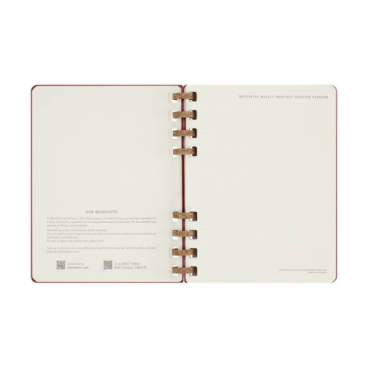 Notatniki z logo – spiralny kalendarz moleskine undated life VM690-05_INS02 Notesy, kalendarze, gadżety biurowe, personalizowane upominki do firmy.