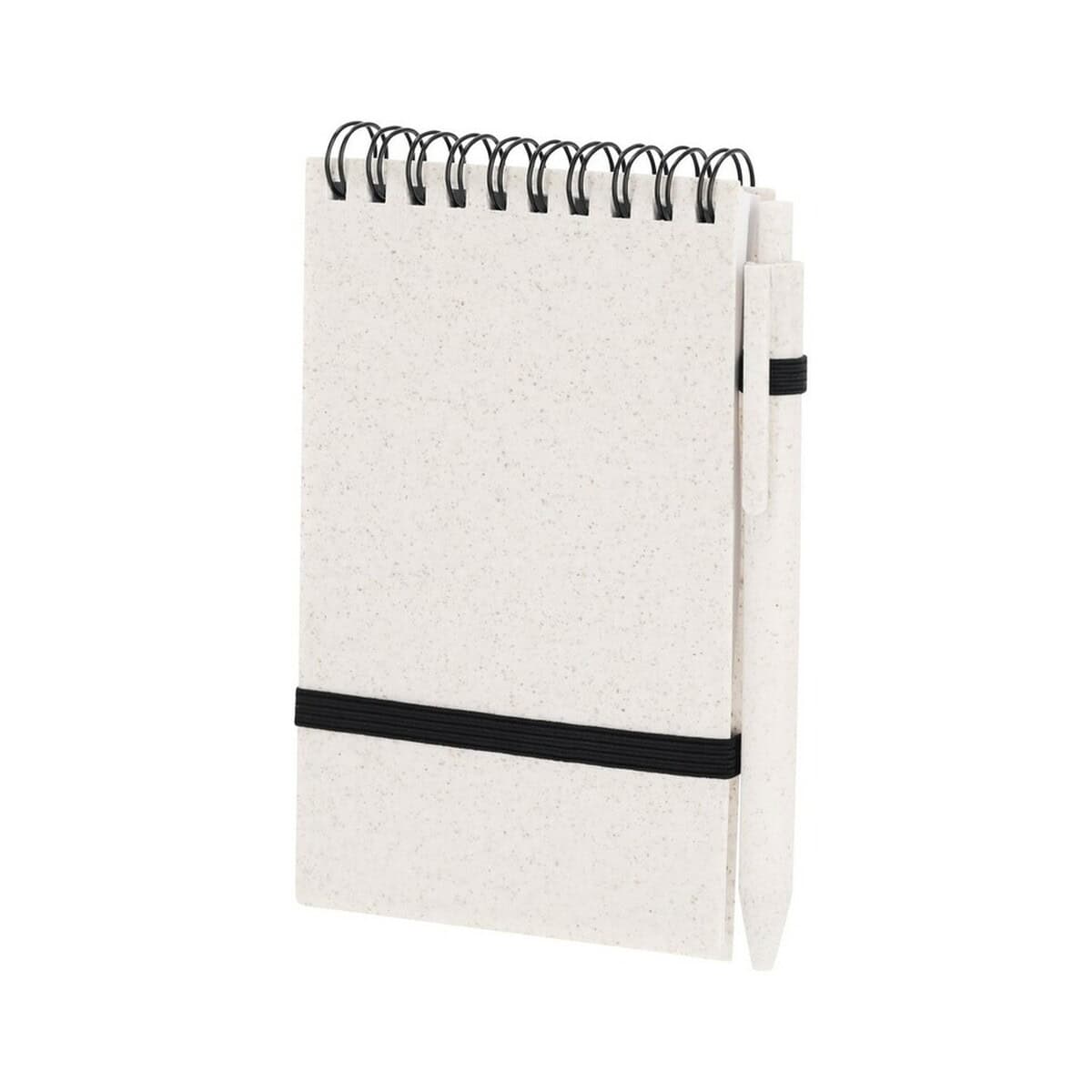 Notatniki z logo – zestaw biurowy, notes, kubek, długopis ze słomy pszenicznej VA647-00_AAA02 Notes: The image is of a notepad with a pen holder. The description will focus on promotional gifts, notebooks, and office accessories.