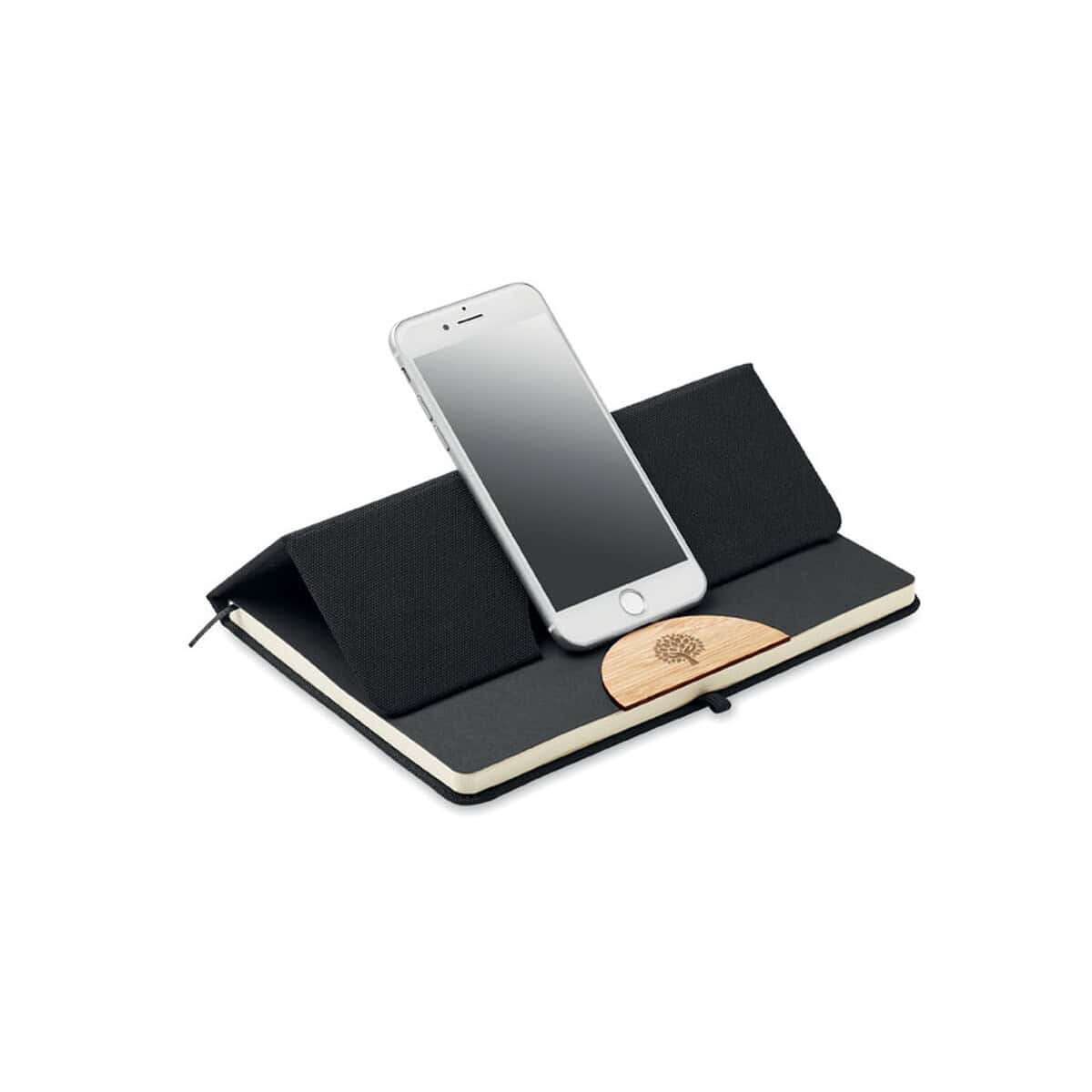 Notatniki z logo – zeszyt a5 rpet 80 w linie blama mo6576-03-print Personalizowany stojak na telefon z grawerką, idealny gadżet reklamowy i prezent.