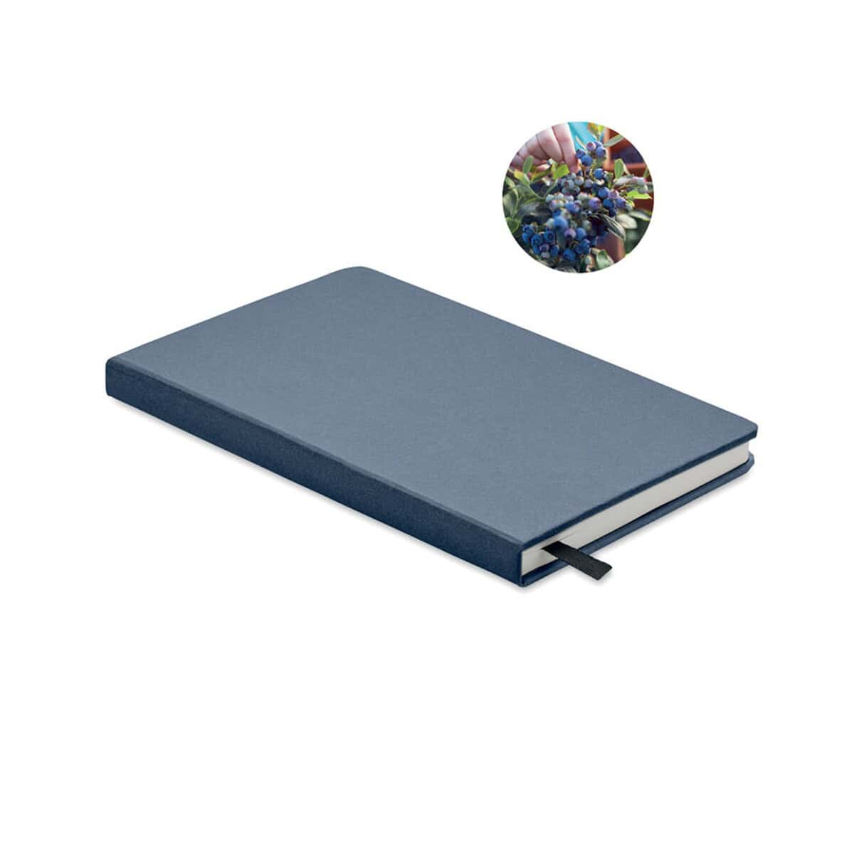 Notatniki z logo – zeszyt a5 z recyklingu grow mo6689-04 Notatnik z kieszonką na karte kredytową w kolorze granatowym, idealny na notatki i planowanie.