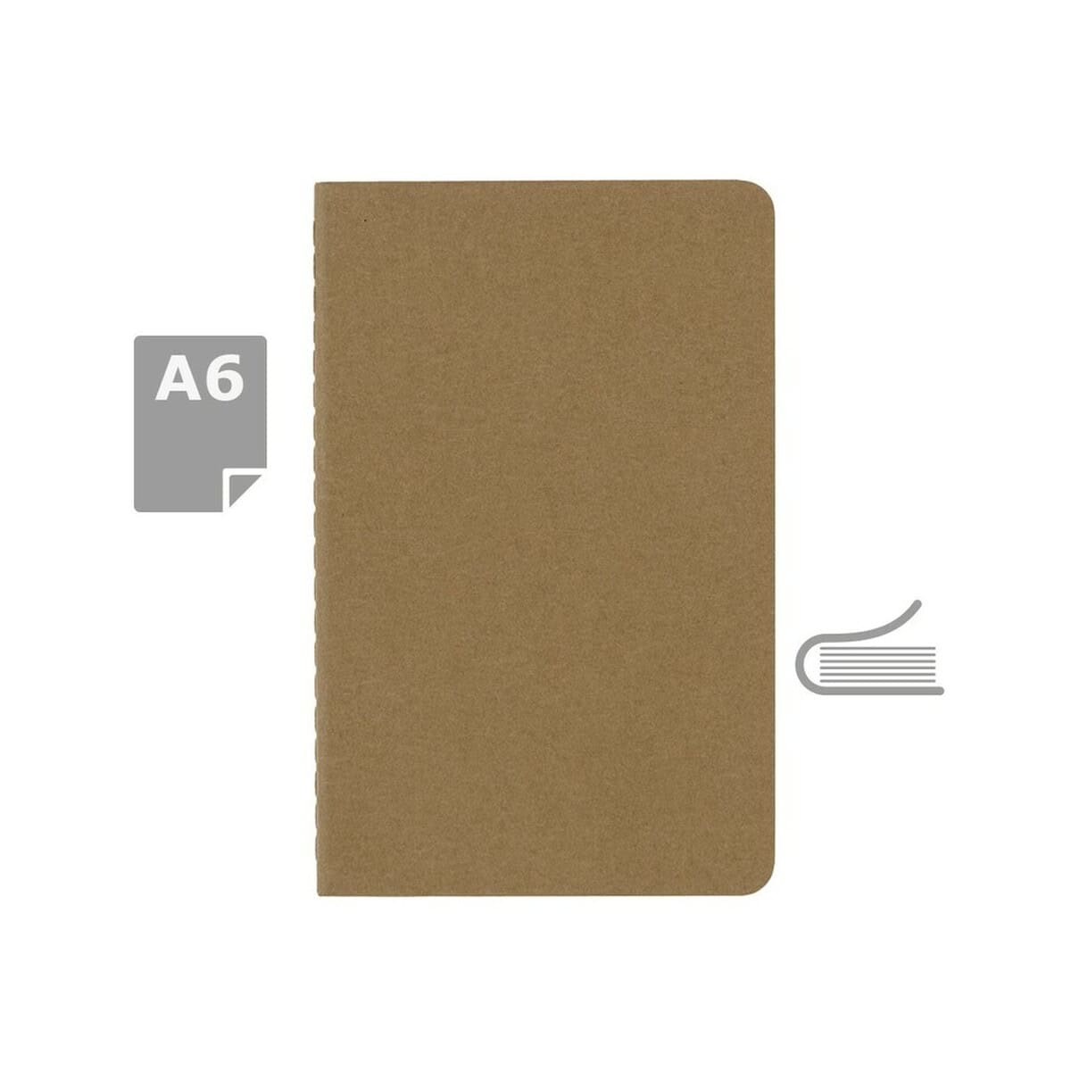 Notatniki z logo – zeszyt moleskine cahier journal ok. a6 VM021-00_AAA00 Notes z papieru kraft, ekologiczne gadżety biurowe, notes A6, trwałe akcesoria do pisania, ekologiczne gadżety Gadzety.pl.