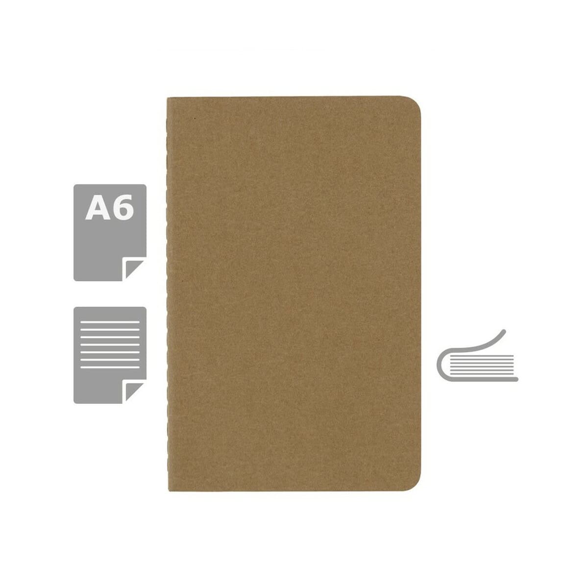 Notatniki z logo – zeszyt moleskine cahier journal ok. a6 VM023-00_AAA00 Notes organizacyjne z brązowego kartonu, okładka A6, idealne do personalizacji i promocyjnych gadżetów.