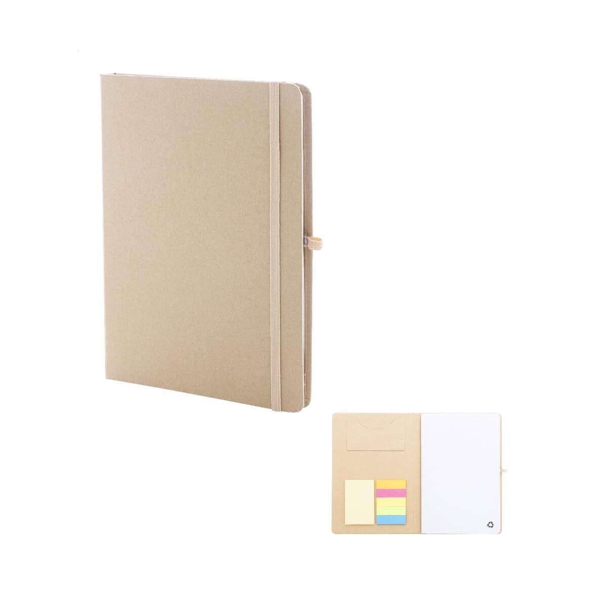 Notesy z logo – conus notes AP800097-00 Notatnik ekologiczny z podkładkami samoprzylepnymi i wsuwką, idealny gadżet firmowy.