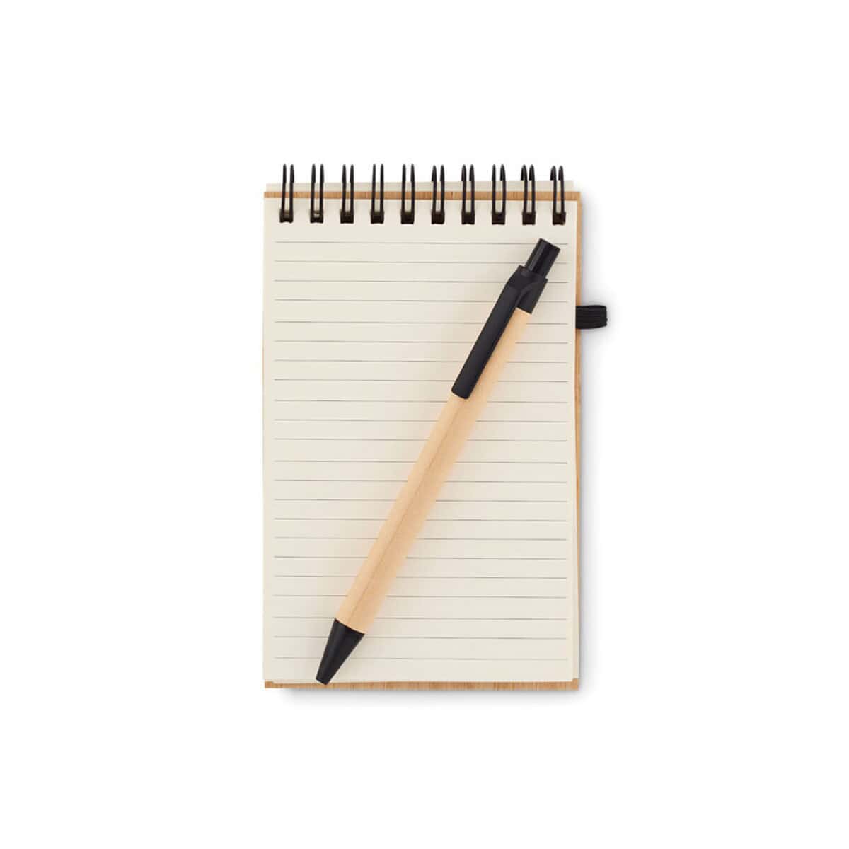 Notesy z logo – zestaw notesów bambusowych a6 sonorabam mo6528-03-top Notatnik z długopisem, gadżet reklamowy do pisania, personalizacja prezentów firmowych.