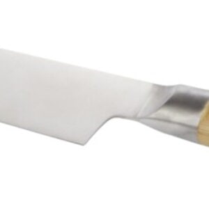 Kuchenny nóż do krojenia, narzędzie kuchenne do cięcia żywności, ostrze i drewniana rękojeść.