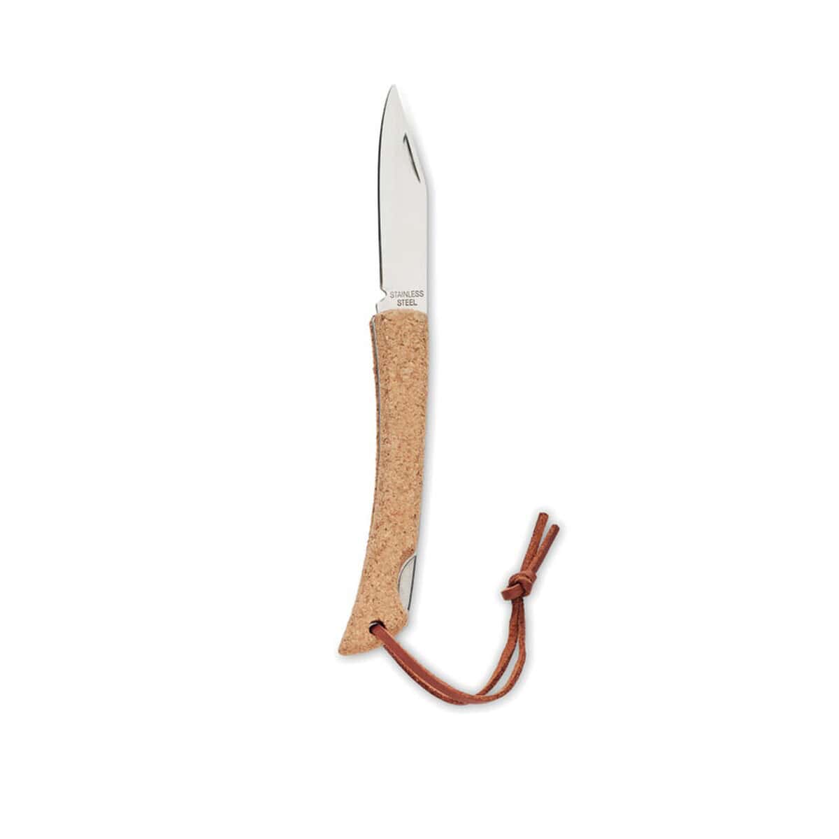 Noże z logo – nóż składany z korkiem bladekork mo6956-13-side Ostrzałka elektryczna do noży z ergonomiczną rękojeścią i paskiem do zawieszenia.