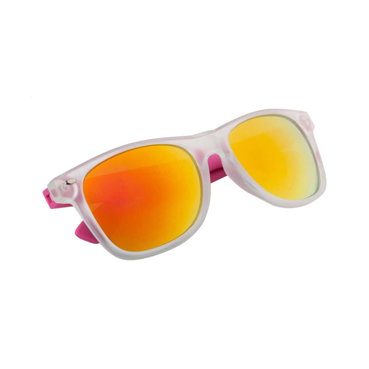 Okulary z logo – harvey okulary przeciwsłoneczne AP741351-25__A Okulary przeciwsłoneczne z lustrzanymi szkłami w kolorze pomarańczowo-żółtym, idealne na lato.