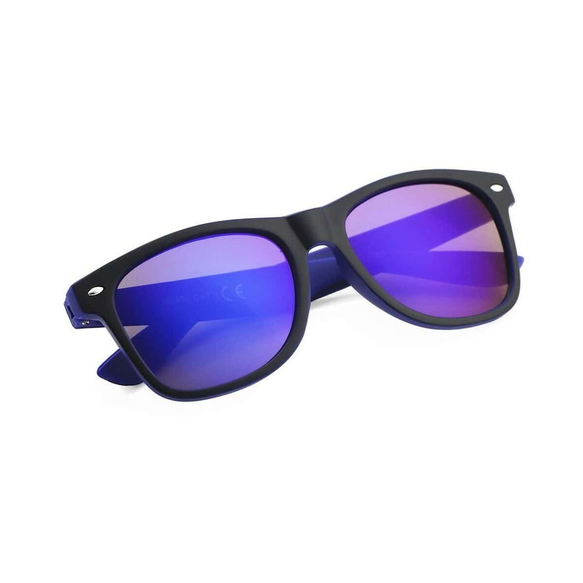 Okulary z logo – okulary przeciwsłoneczne | fessi V9676.0-04_AAA02 Okulary przeciwsłoneczne z niebieskimi soczewkami, modne gadżety na lato.