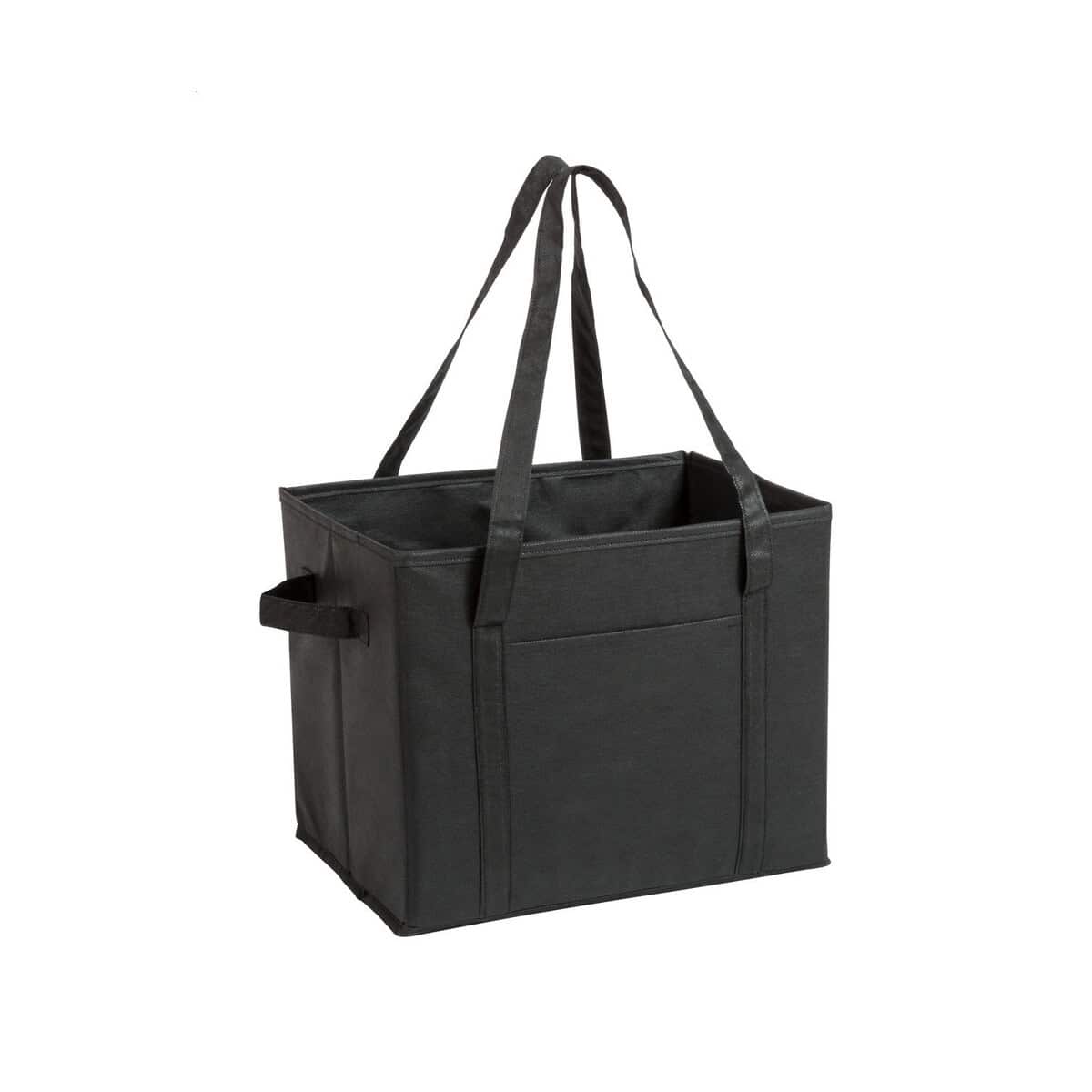 Organizery samochodowe z logo – butix organizer bagażnika samochodowego AP781737-10 Torba termiczna na zakupy i catering, czarna, oryginalny gadżet reklamowy.