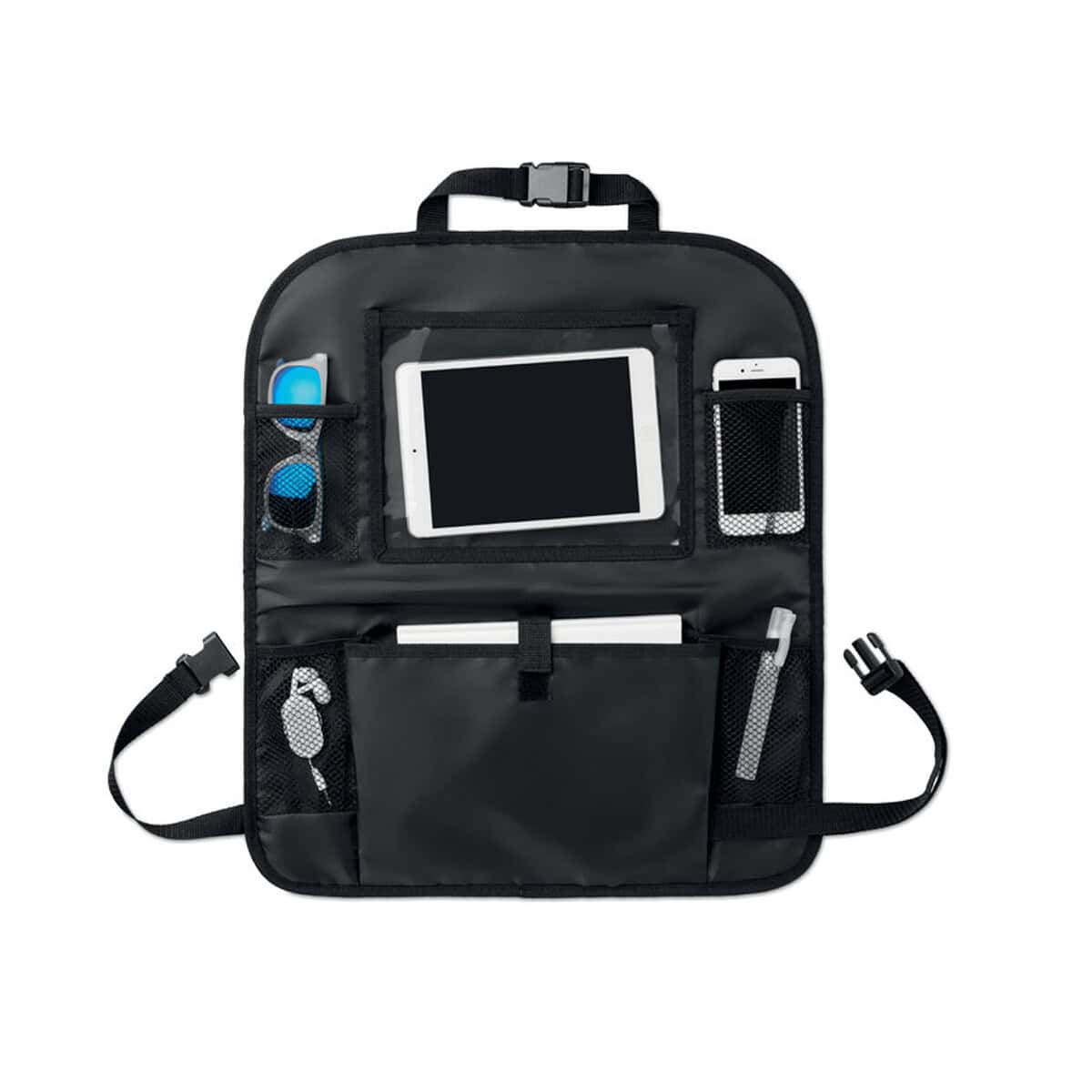 Organizery samochodowe z logo – organizer samochodowy tidy up car mo9339-03a Przedmiot z gadżetami na prezent, nowoczesny organizer na elektronikę i akcesoria biurowe.