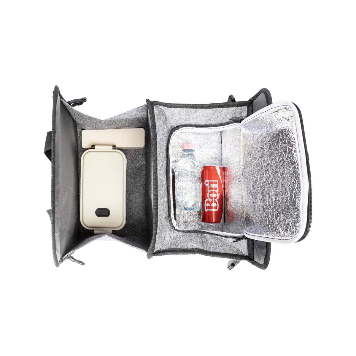 Organizery samochodowe z logo – refelt ride organizer do bagażnika samochodowego rpet AP800124-77__FC1 Przenośna torba termiczna na jedzenie z kieszeniami, idealna na piknik i podróż.