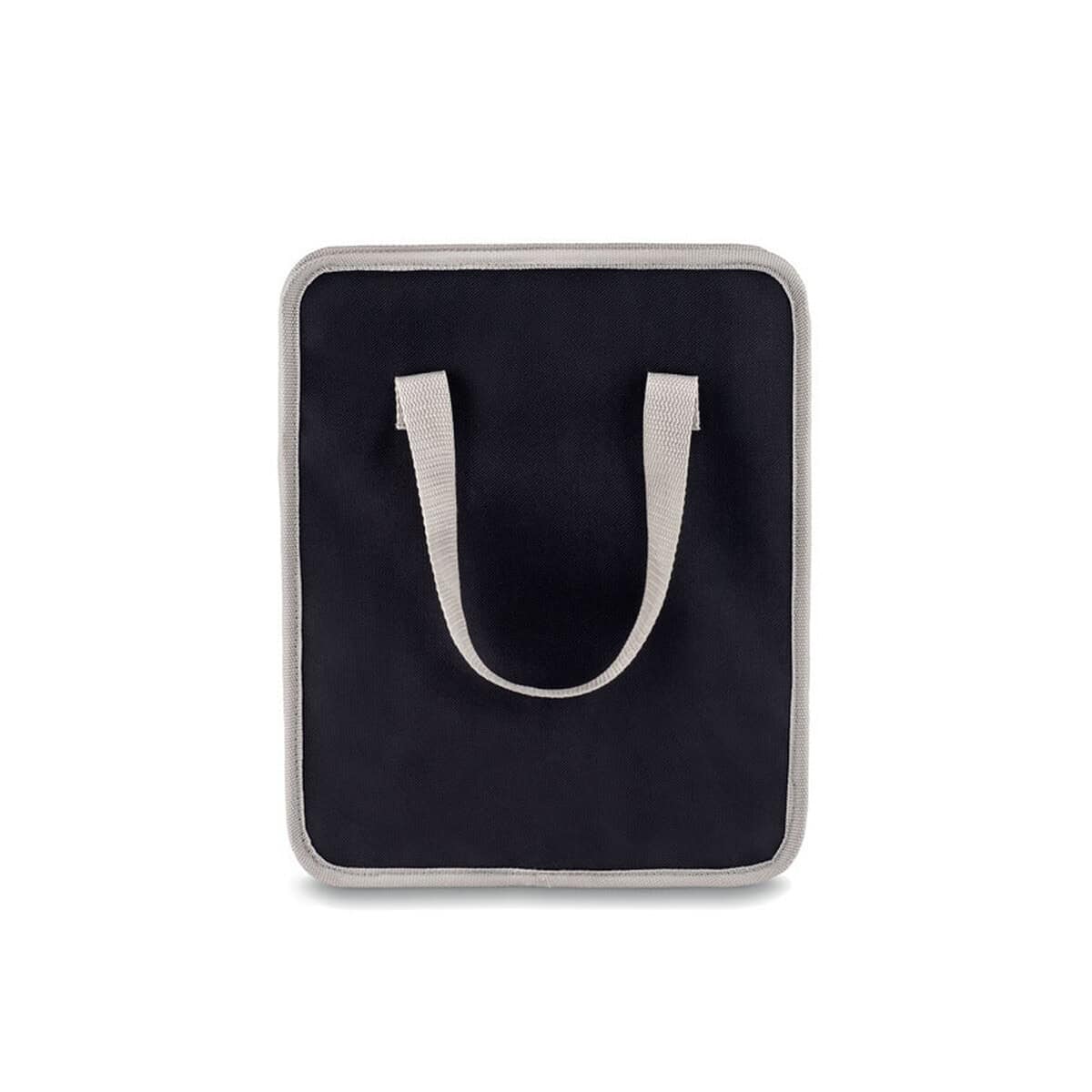 Organizery samochodowe z logo – składany organizer samochodowy organizer mo8880-03-detail White background black and gray tote bag with handles for promotional gadżety.