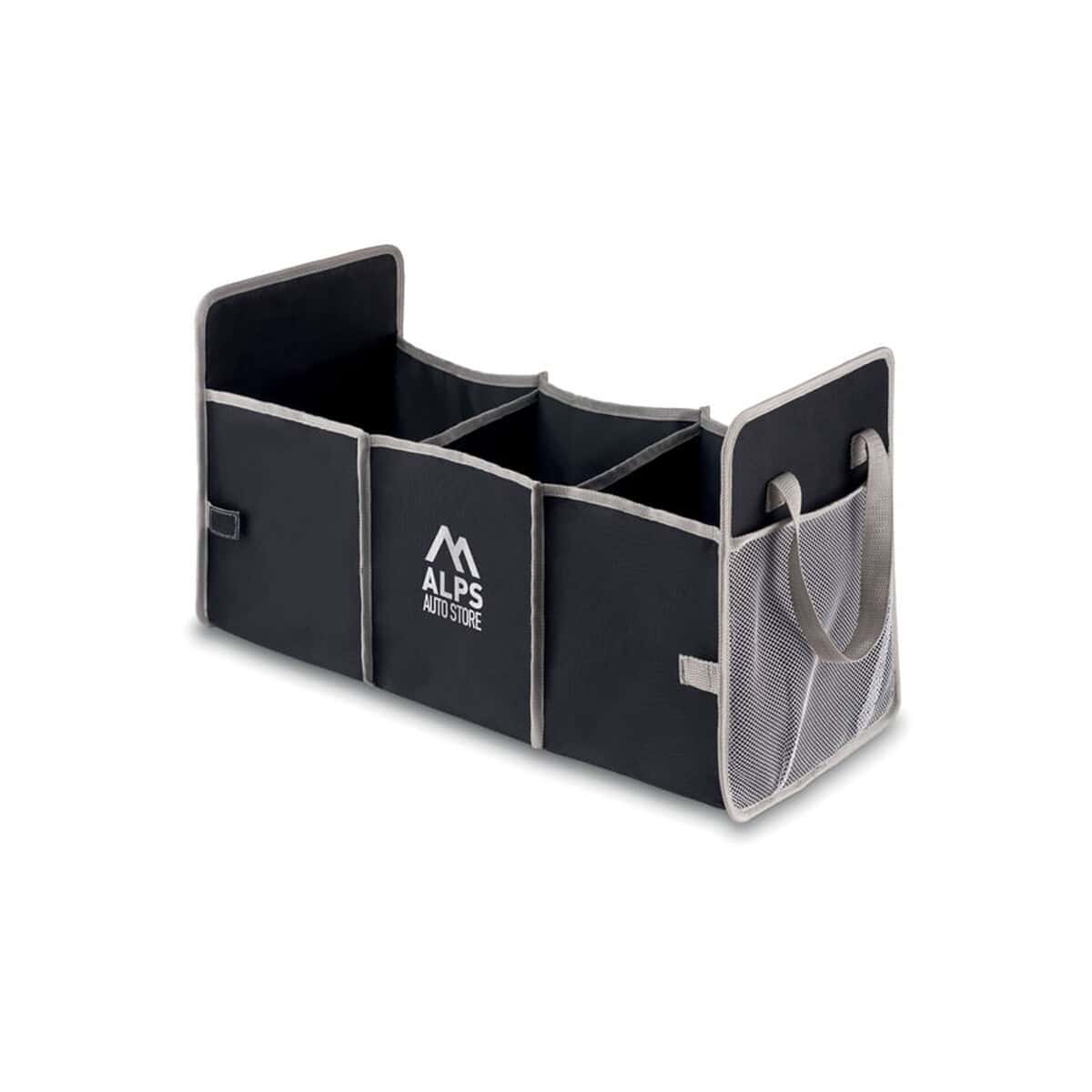 Organizery samochodowe z logo – składany organizer samochodowy organizer mo8880-03-print Elastyczna torba na narzędzia samochodowe z wieloma kieszeniami i uchwytami, idealna do przechowywania gadżetów samochodowych.