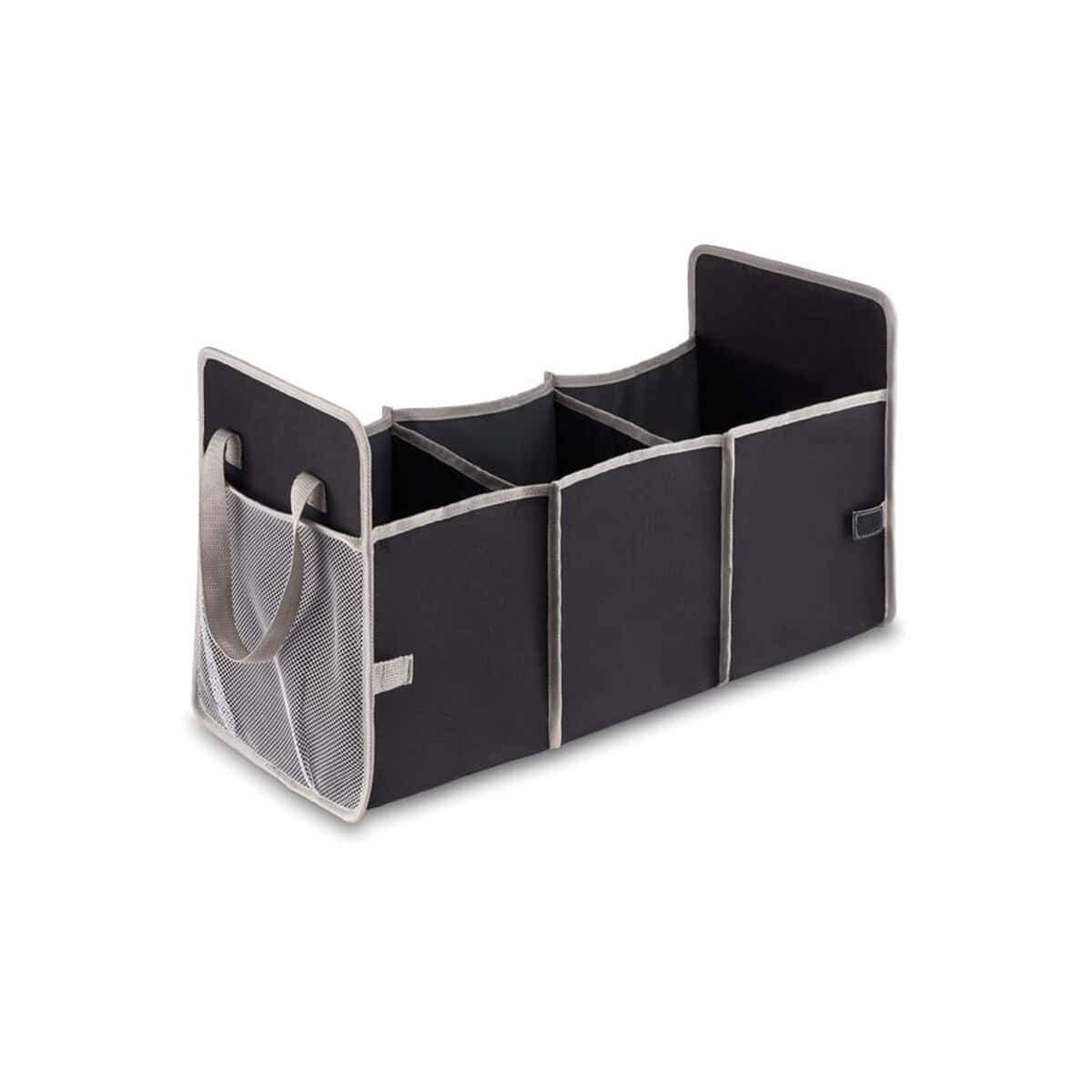 Organizery samochodowe z logo – składany organizer samochodowy organizer mo8880-03 Przenośna organizer na biurko z trzema przegródkami i kieszenią na dokumenty.