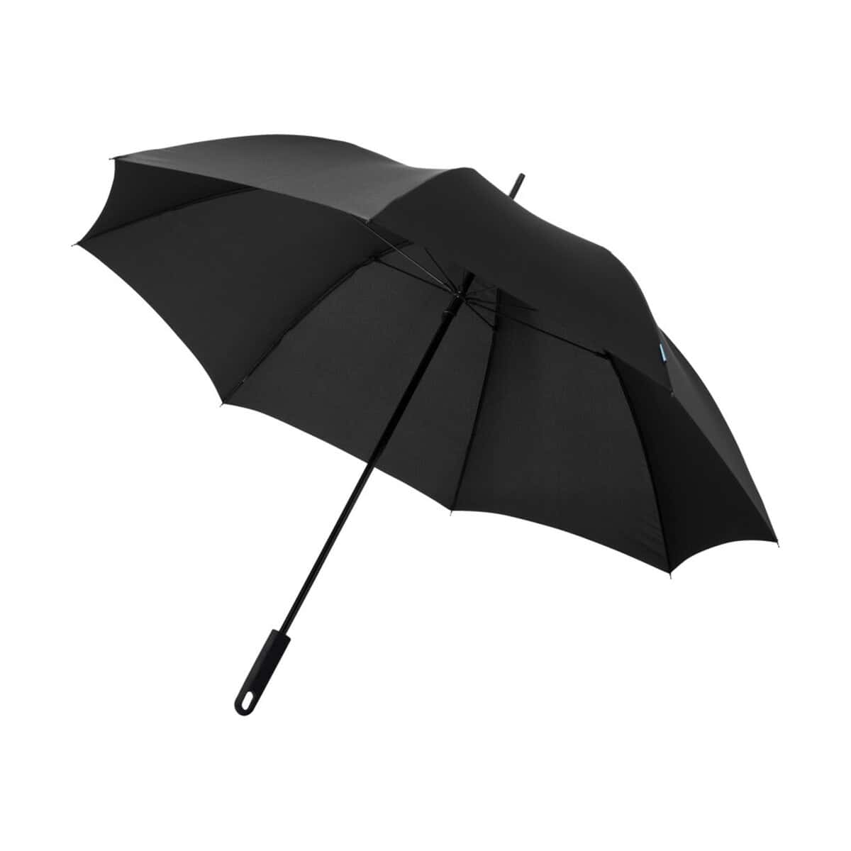 Czarny parasol z prostą rączką, idealny na deszcz i słońce, produkt z oferty gadżetów reklamowych.