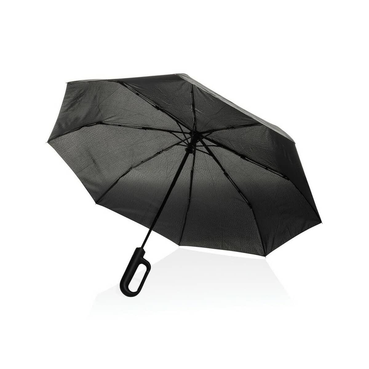 Parasole klasyczne z logo – parasol 21″ yara aware™ rpet P850.7101__B_1 Czarny składany parasol reklamowy, gadżet firmowy, upominek promocyjny, parasol dla klientów i pracowników.