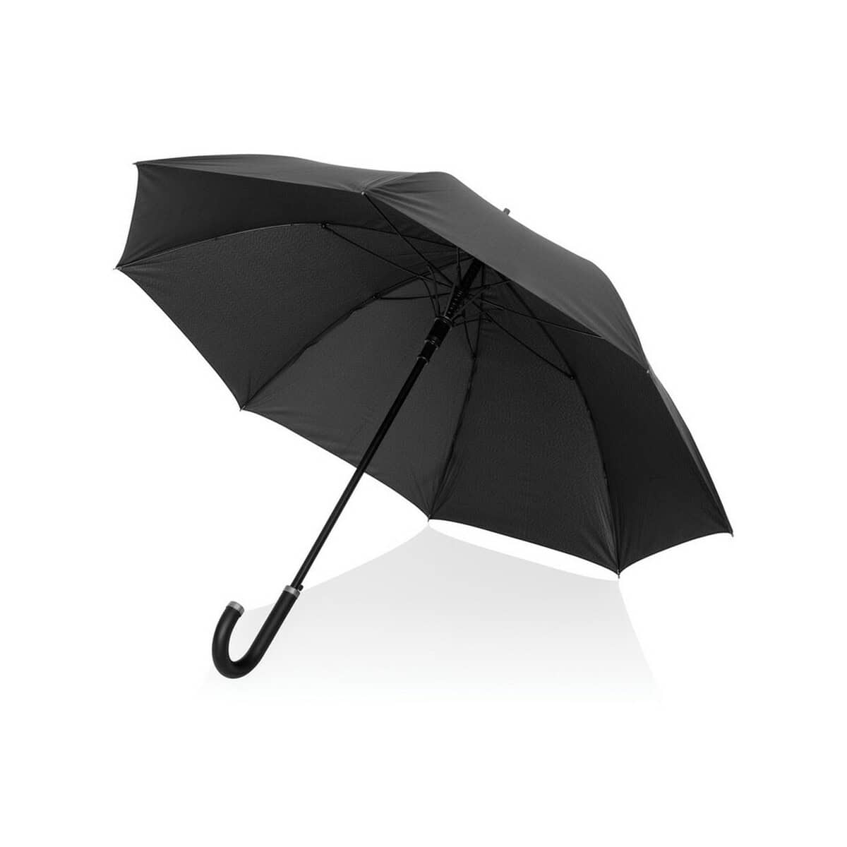 Parasole klasyczne z logo – parasol automatyczny 25″ swiss peak vero aware™ P850.7501__B_1 1. Parasolka czarna, elegancka ochrona przed deszczem i słońcem.