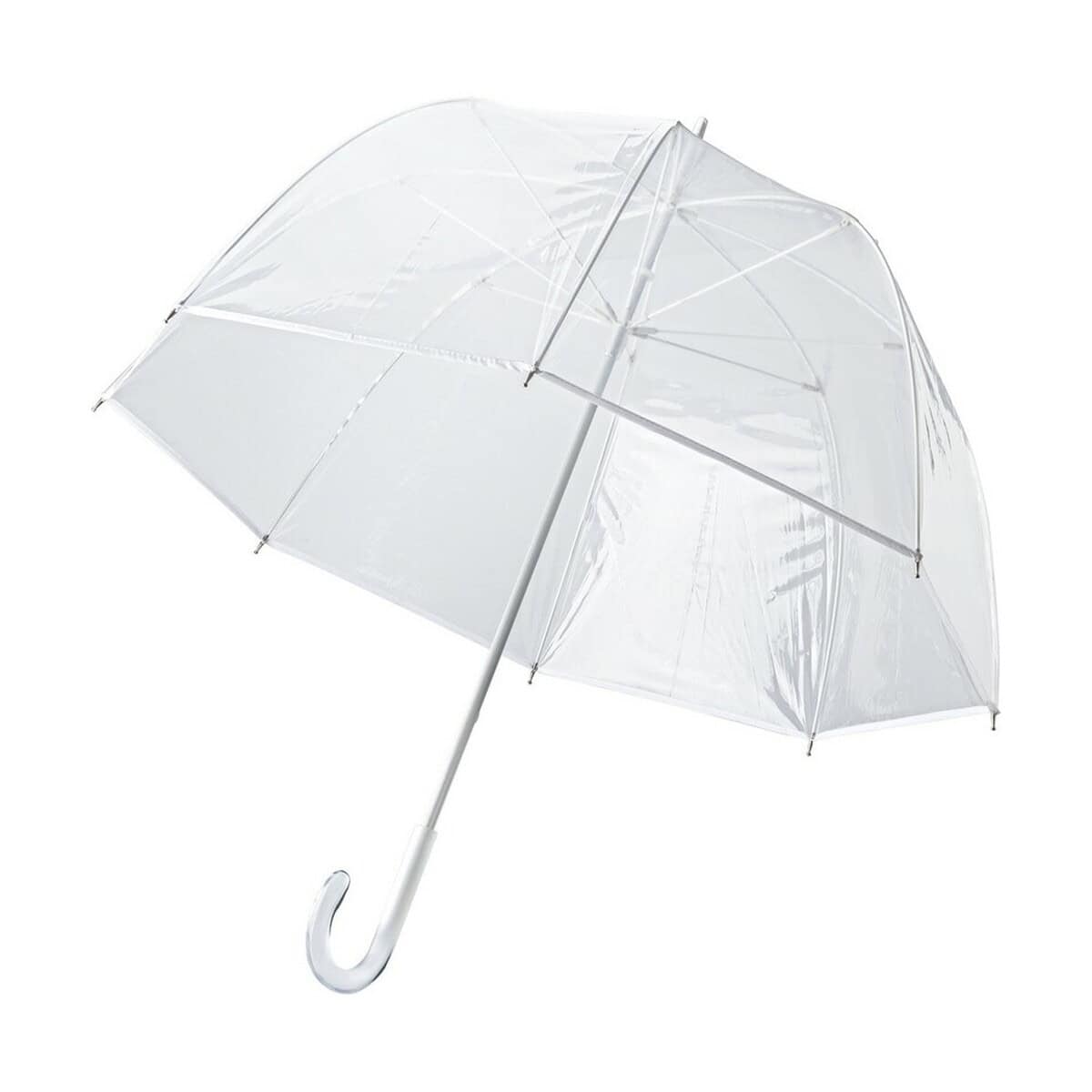 Przezroczysty parasol na deszcz z automatycznym otwieraniem.