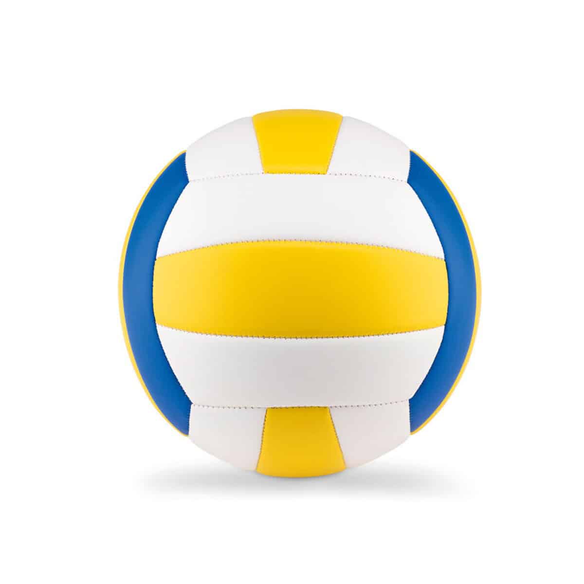 Piłki z logo – piłka do siatkówki volley mo9854-99 Blue yellow white volleyball z nadrukiem, gadżet sportowy na mecz i boisko.