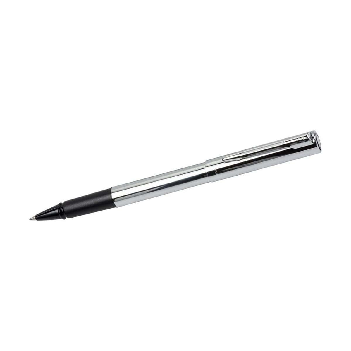 Pióra kulkowe z logo – pióro kulkowe waterman graduate VA806-32_AAA02 Elegancki długopis z metalową obudową i czarnym wkładem, idealny na prezent i do biura.