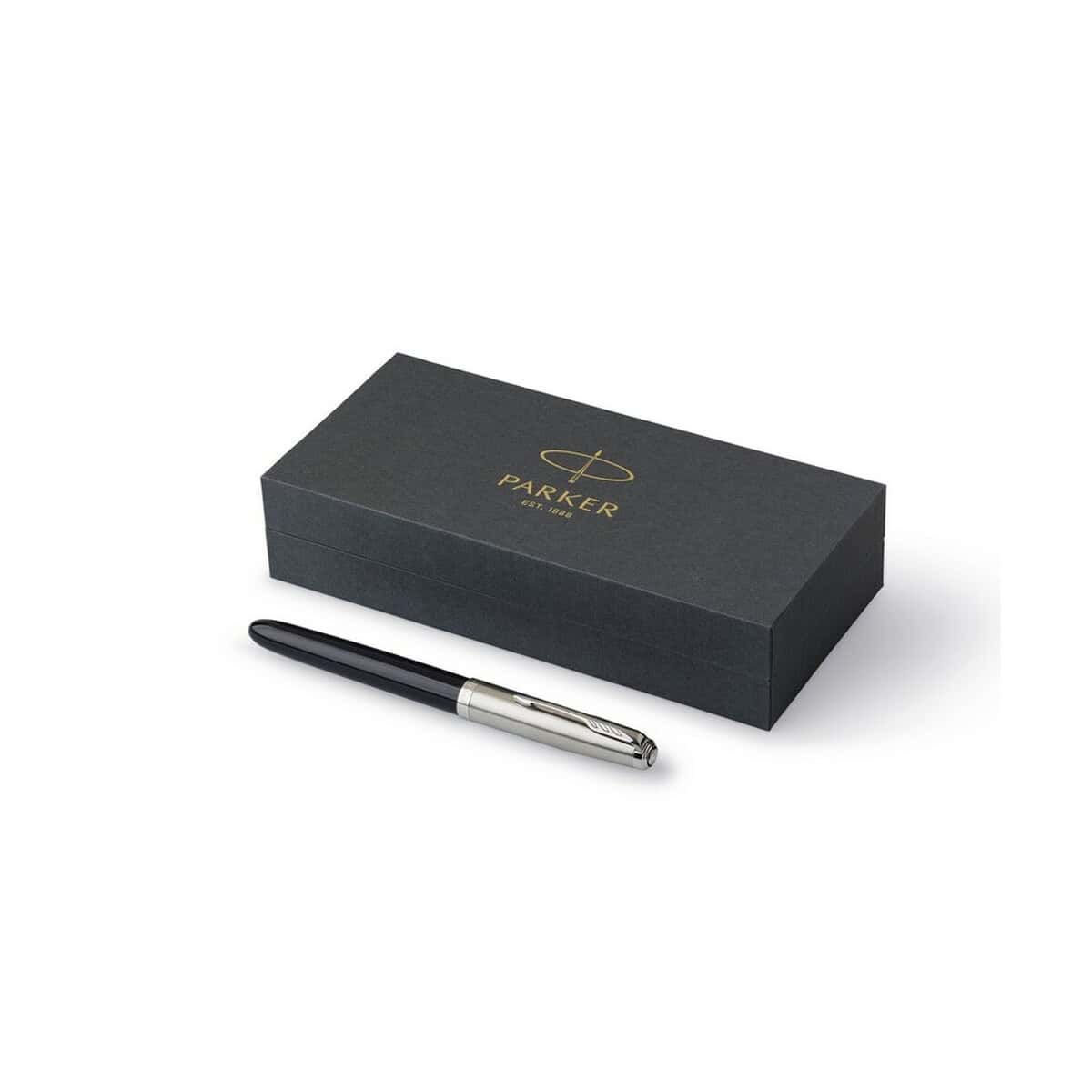 Pióra wieczne z logo – pióro wieczne parker 51 VA835-03_AAA03 Elegancki długopis w etui z logo Parker, idealny prezent biznesowy.