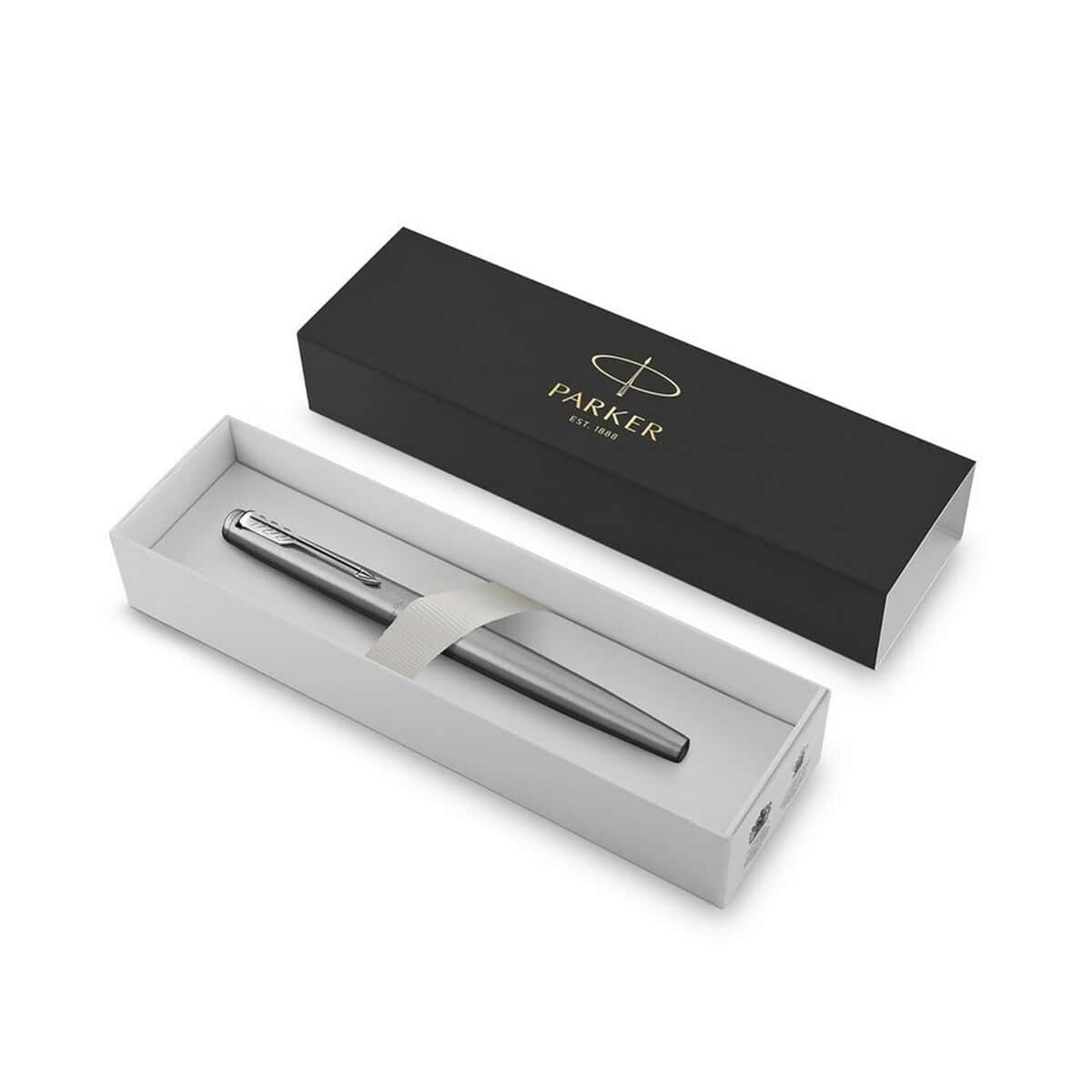 Pióra wieczne z logo – pióro wieczne parker jotter core VA816-32_AAA01 Eleganowy długopis Parker w pudełku prezentowym — idealny gadżet biurowy i upominek na różne okazje.