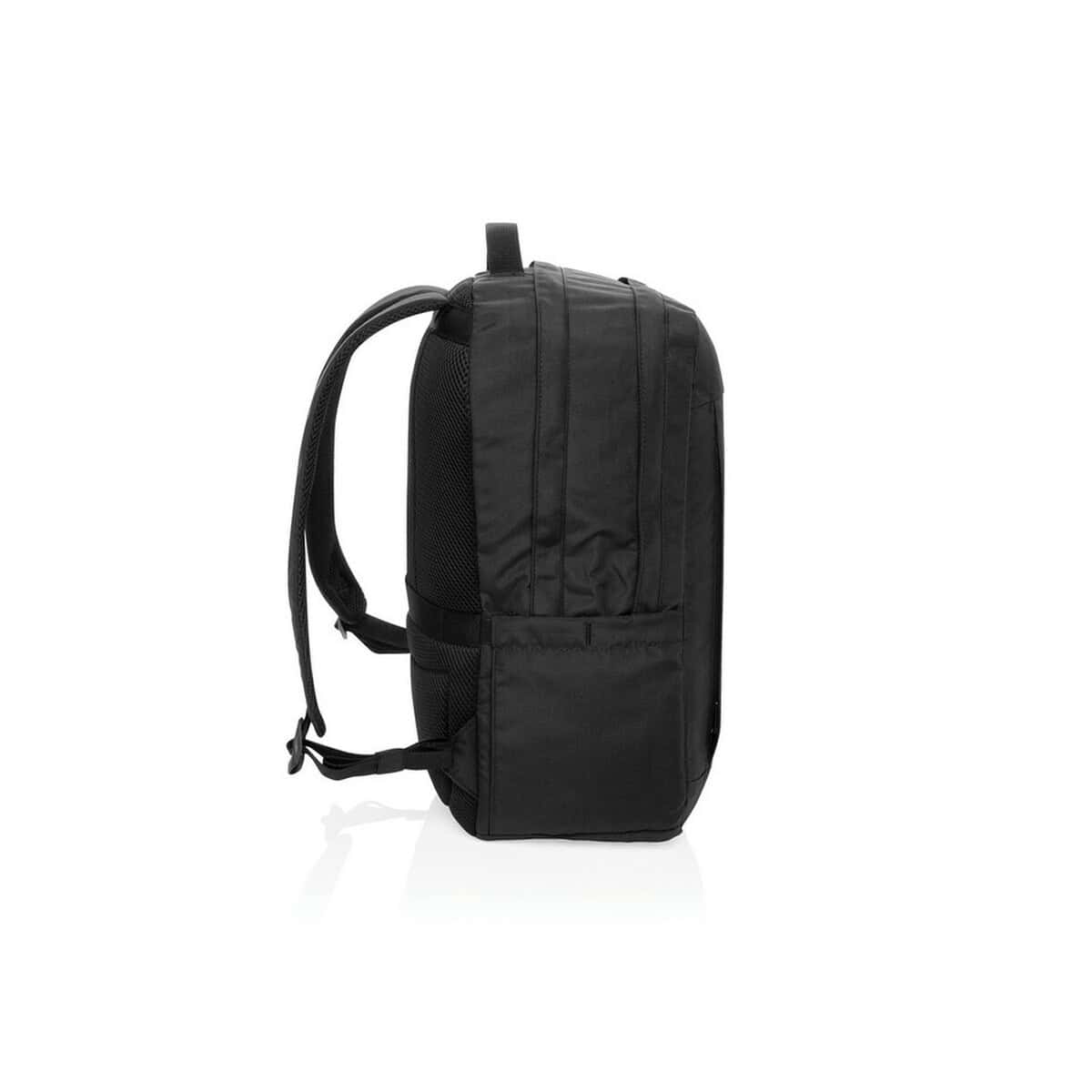 Plecaki z logo – plecak na laptopa 15,6″ edin aware™ P763.4801__B_3 Wytrzymały czarny plecak z wieloma kieszeniami i ergonomicznymi paskami dla biura i szkoły.