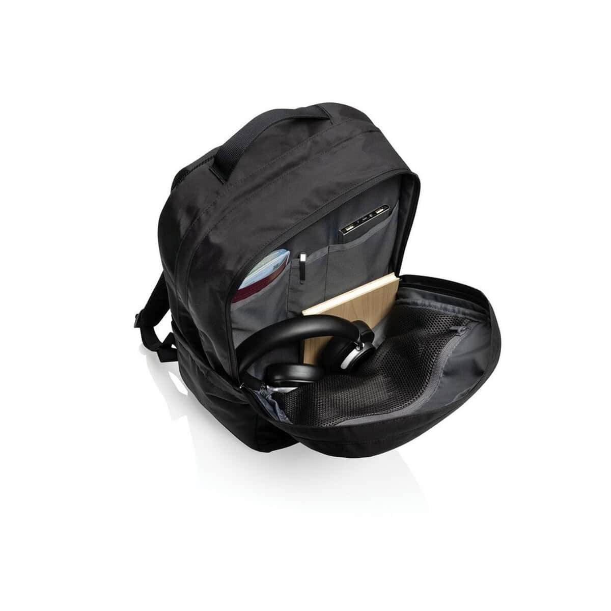 Plecaki z logo – plecak na laptopa 15,6″ edin aware™ P763.4801__B_6 Worek na laptopa z organizerem i słuchawkami, idealny gadżet promocyjny do firmy.