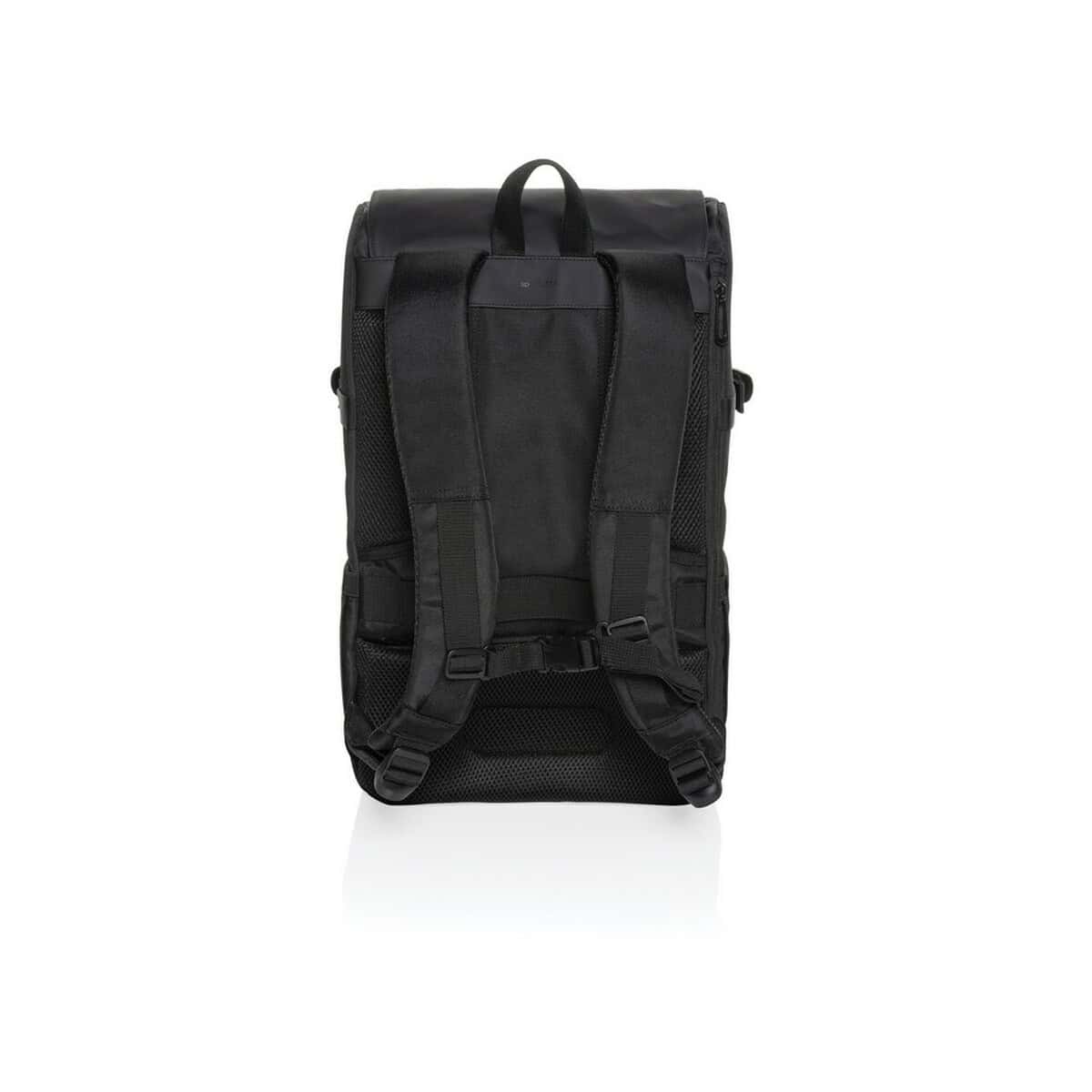 Plecaki z logo – plecak pascal aware™ rpet P763.221__B_4 Czarny plecak z wieloma kieszeniami i regulowanymi paskami, idealny na co dzień i do pracy.