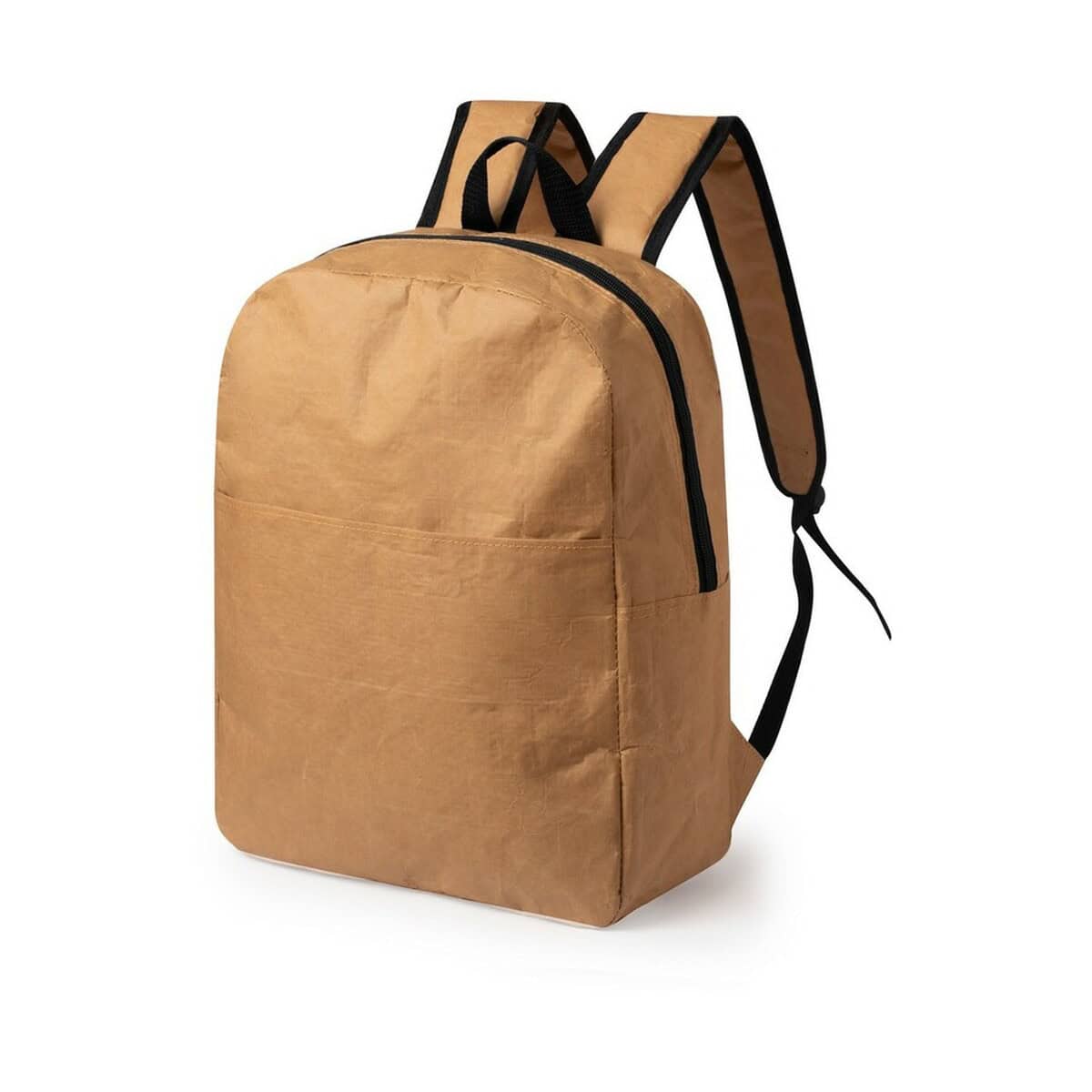 Plecaki z logo – plecak z laminowanego papieru z recyklingu V8163-00_AAA01 1. Plecak promocyjny imitacja skóry, idealny do szkoły i pracy.