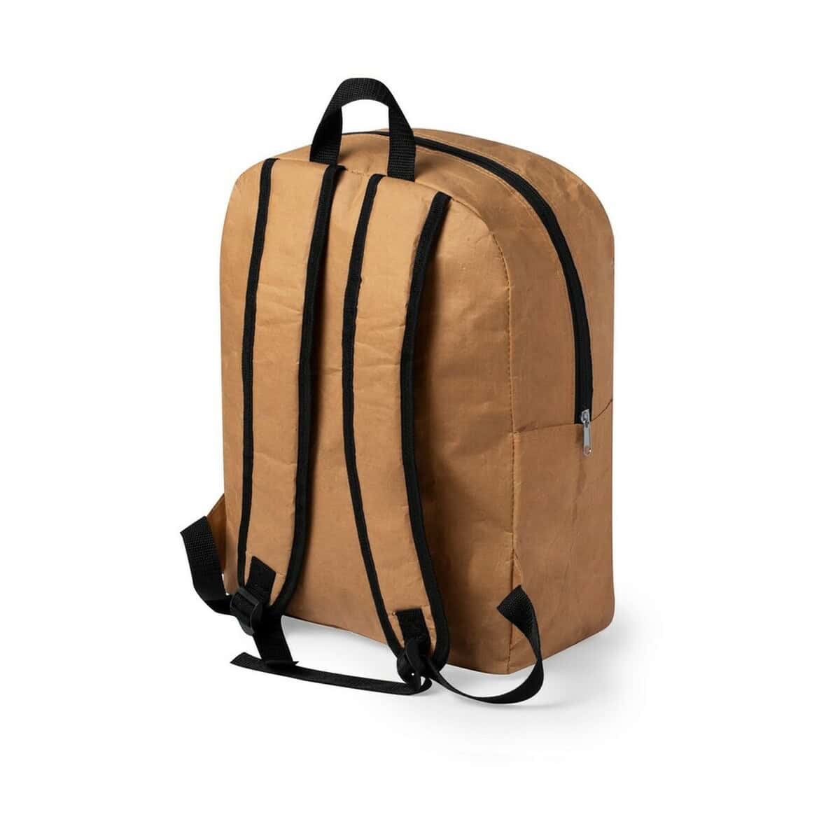 Plecaki z logo – plecak z laminowanego papieru z recyklingu V8163-00_AAA02 1. Plecak z wytrzymałej tkaniny, idealny na codzienne wycieczki i szkolne podróże.