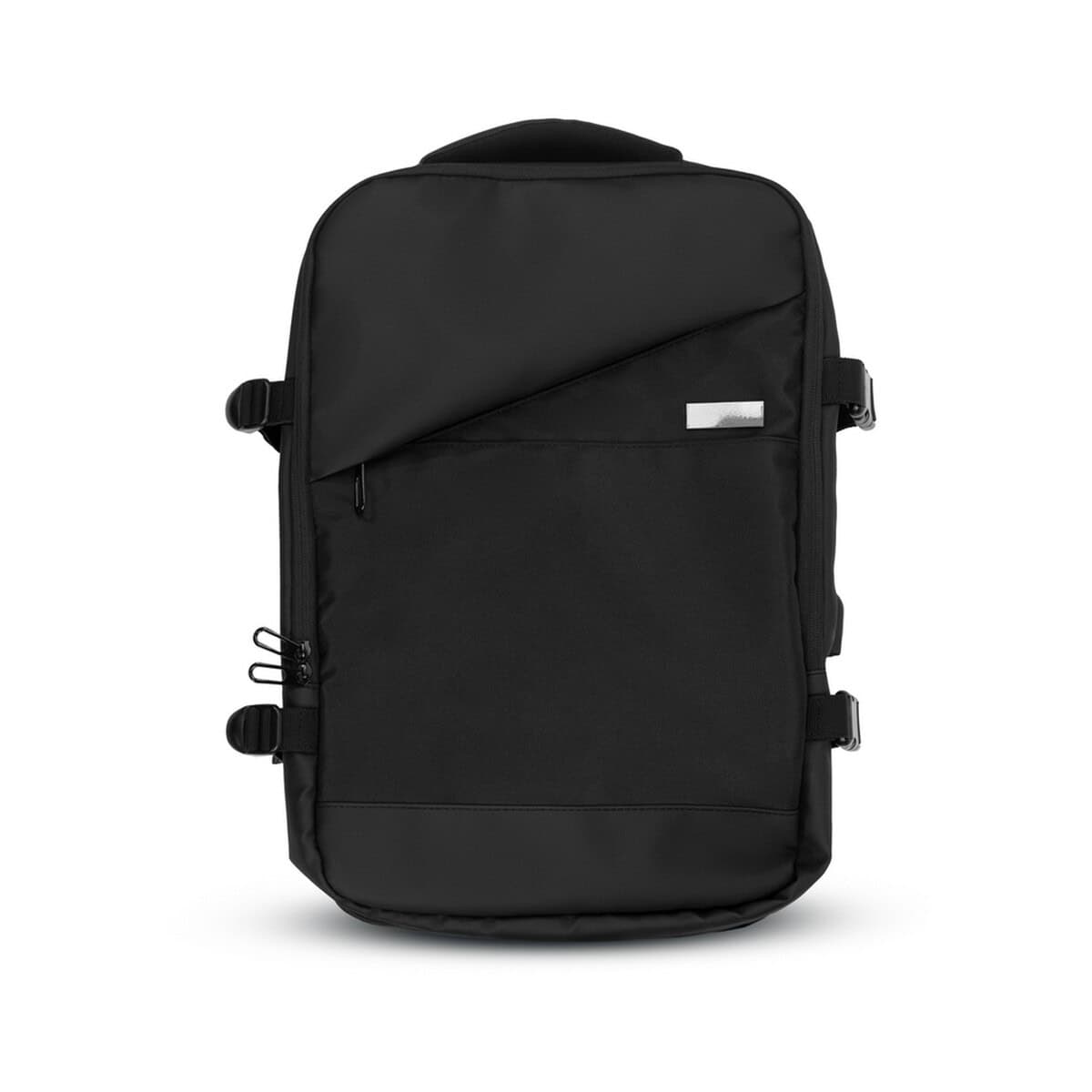 Plecaki z logo – rozszerzalny plecak exclusive collection | aicha VA092-03_AAB01 1. Czarny plecak na laptopa z organizacją i szelkami na laptop.