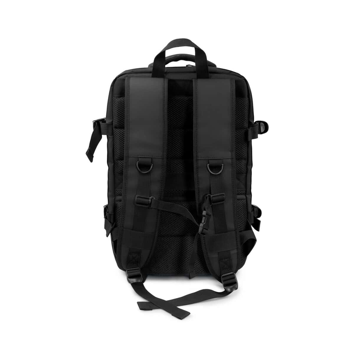 Plecaki z logo – rozszerzalny plecak exclusive collection | aicha VA092-03_IBK01 Czarna torba na ramię, plecak z miejscem na gadżety i sprzęt elektroniczny.