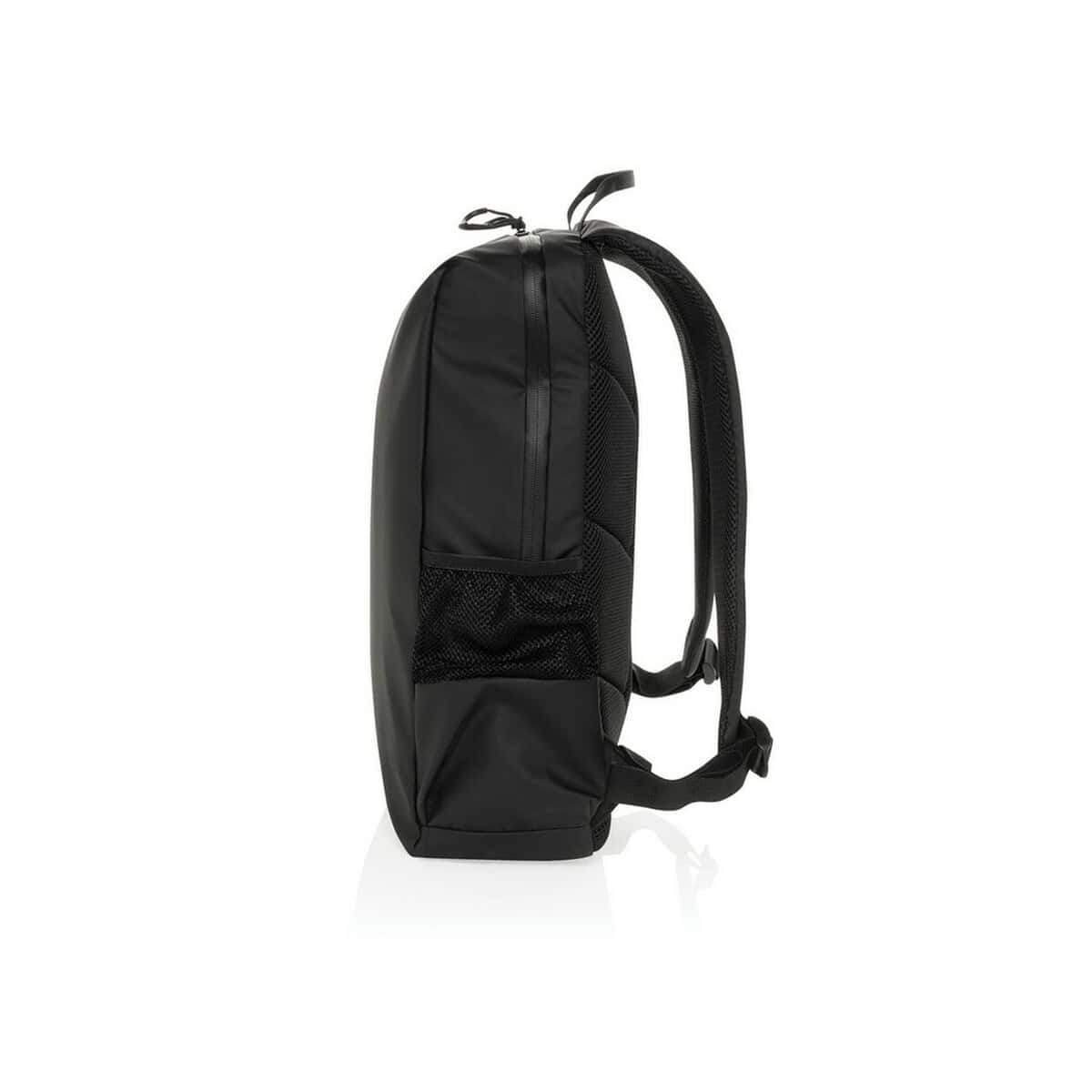 Plecaki z logo – wodoszczelny plecak na laptopa 15,6″ lima aware™ rpet P763.4401__B_5 Czarny zestaw gadżetów reklamowych na plecaku promocyjnym z logo firmy.