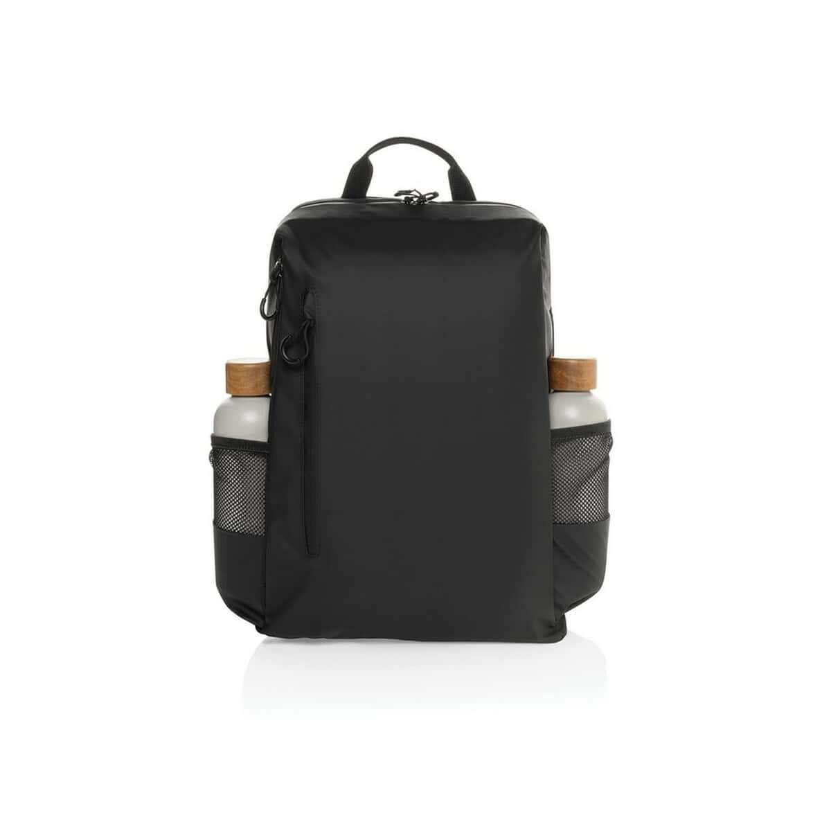 Plecaki z logo – wodoszczelny plecak na laptopa 15,6″ lima aware™ rpet P763.4401__B_6 1. Torba na laptopa z wodoodpornym materiałem i kieszeniami na bidony.