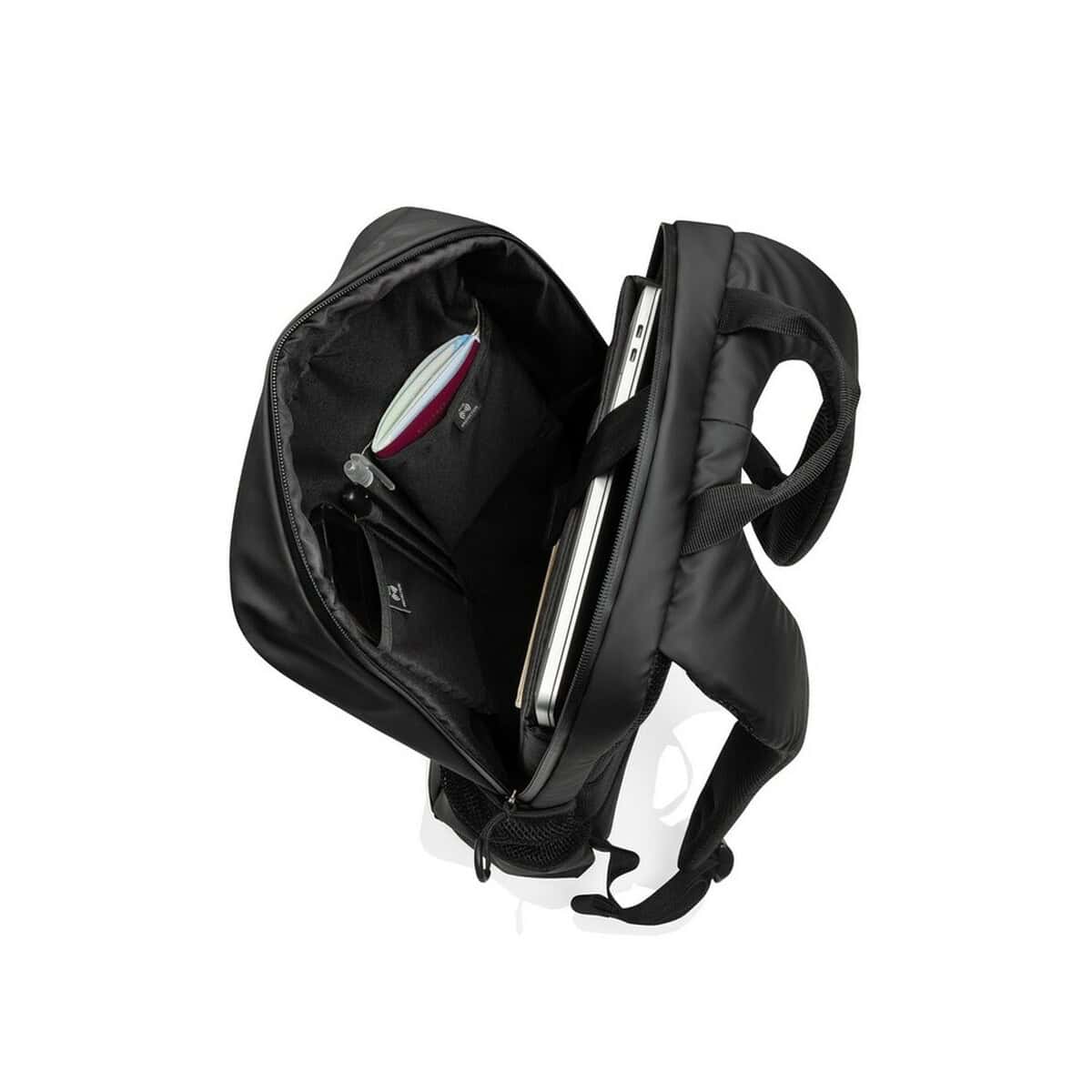 Plecaki z logo – wodoszczelny plecak na laptopa 15,6″ lima aware™ rpet P763.4401__B_7 1. Torba na laptopa z organizerem i kieszeniami, czarna, trwała i funkcjonalna.