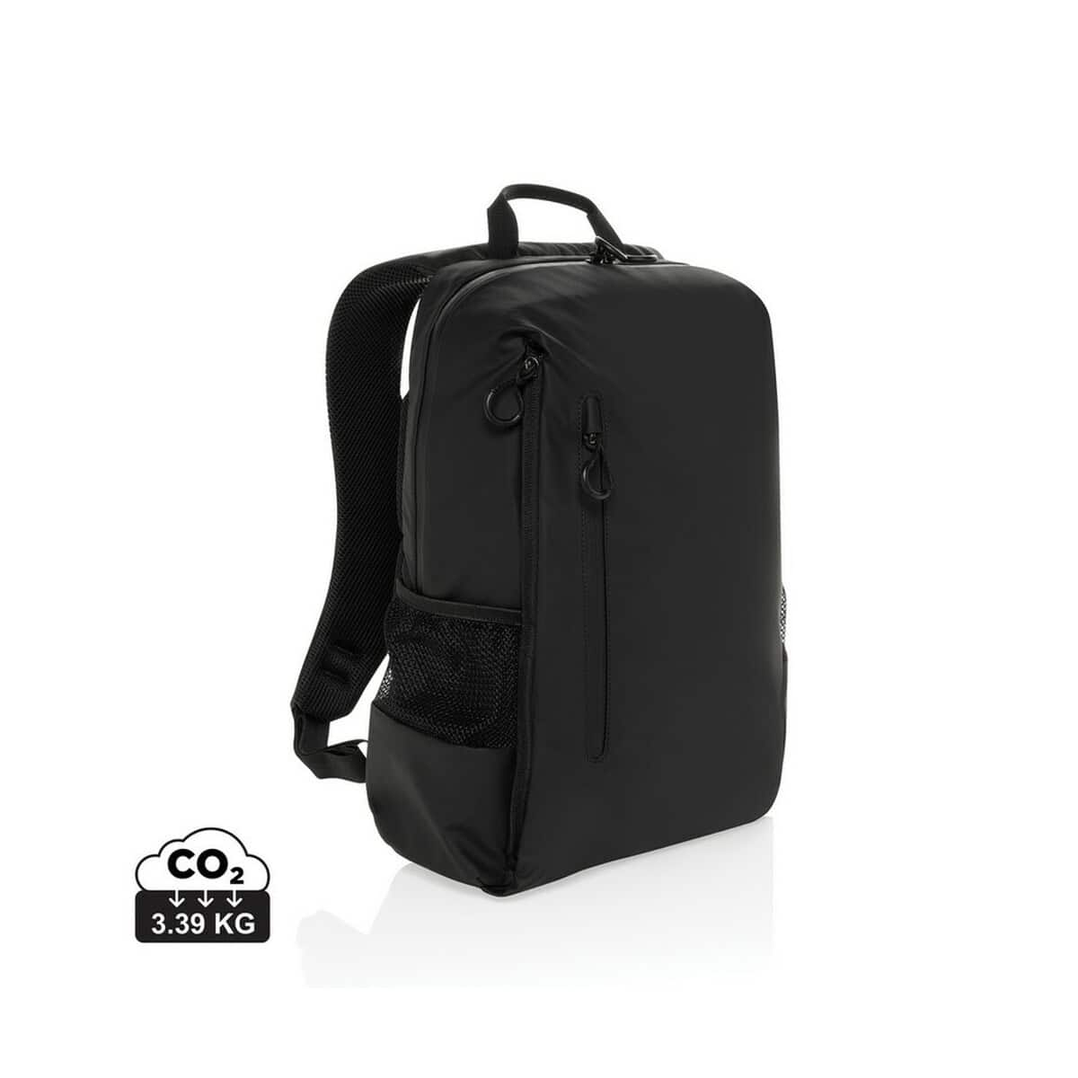 Plecaki z logo – wodoszczelny plecak na laptopa 15,6″ lima aware™ rpet P763.4401__S_0 1. Czarne etui na laptop, torba na laptop, plecak, akcesoria podróżne.