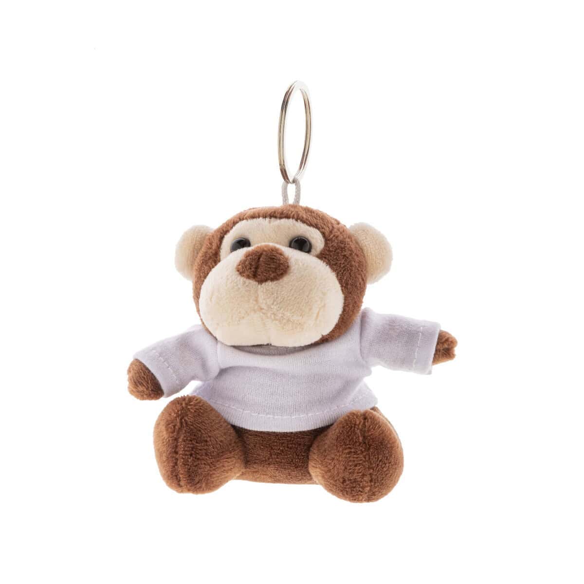 Pluszaki z logo – apefob pluszowa małpka brelok AP800058 Miś pluszowy z metką i klipsem, idealna pamiątka i gadżet reklamowy, miękki i przyjemny w dotyku.