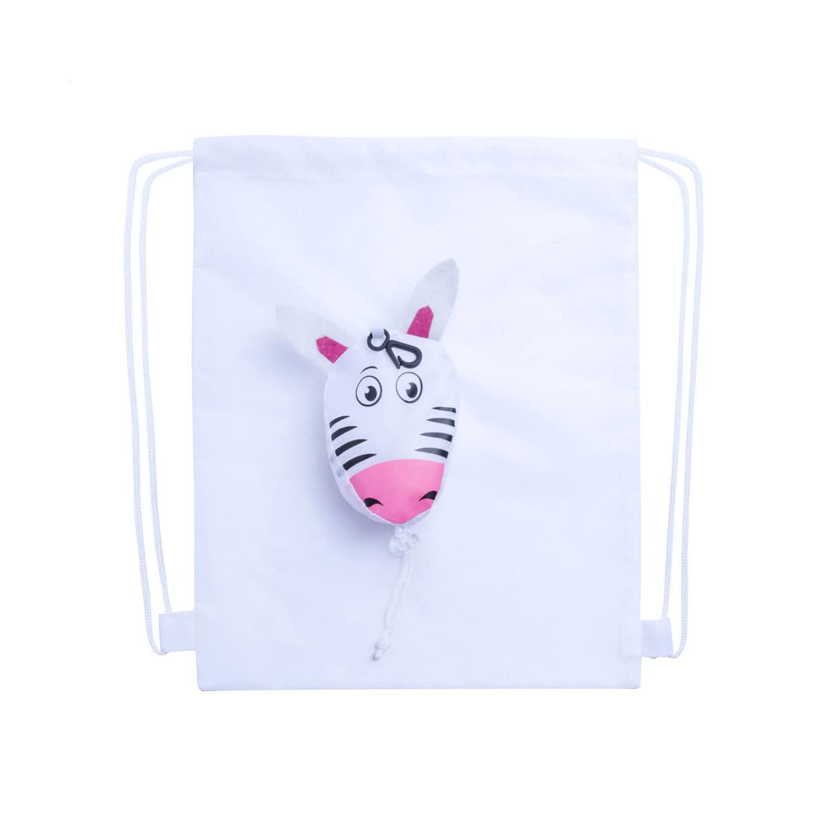 Pluszaki z logo – noah worek ze sznurkami AP741785-01 Zabawka maskotka zebry na prezent na szydełku z tworzywa sztucznego.